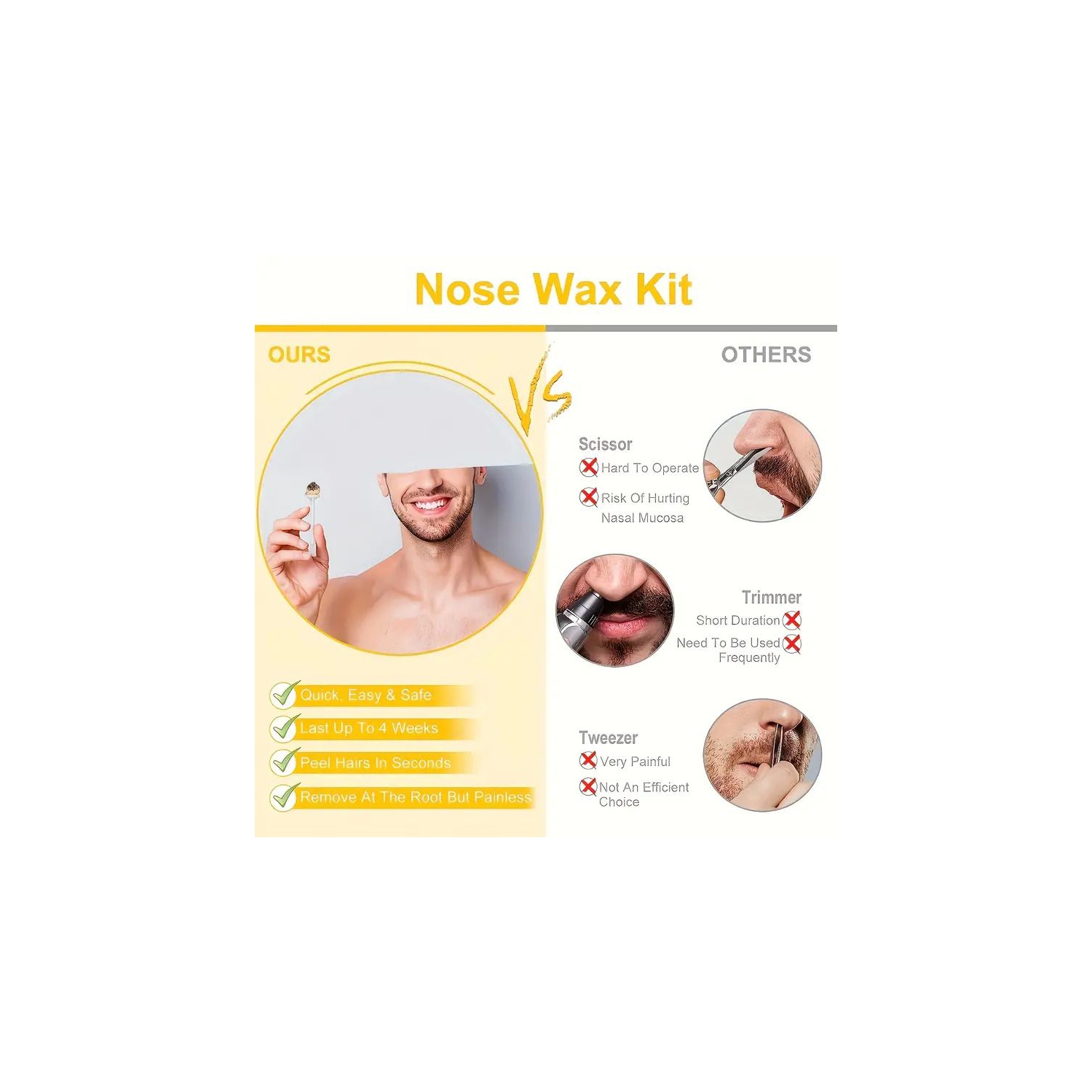 ISTAR Painless Nose Hair Removal Wax Nose Wax Nostril Cleaning Depilation Paper-Free Wax Cleaning Hair Wax & Women Nose Kit