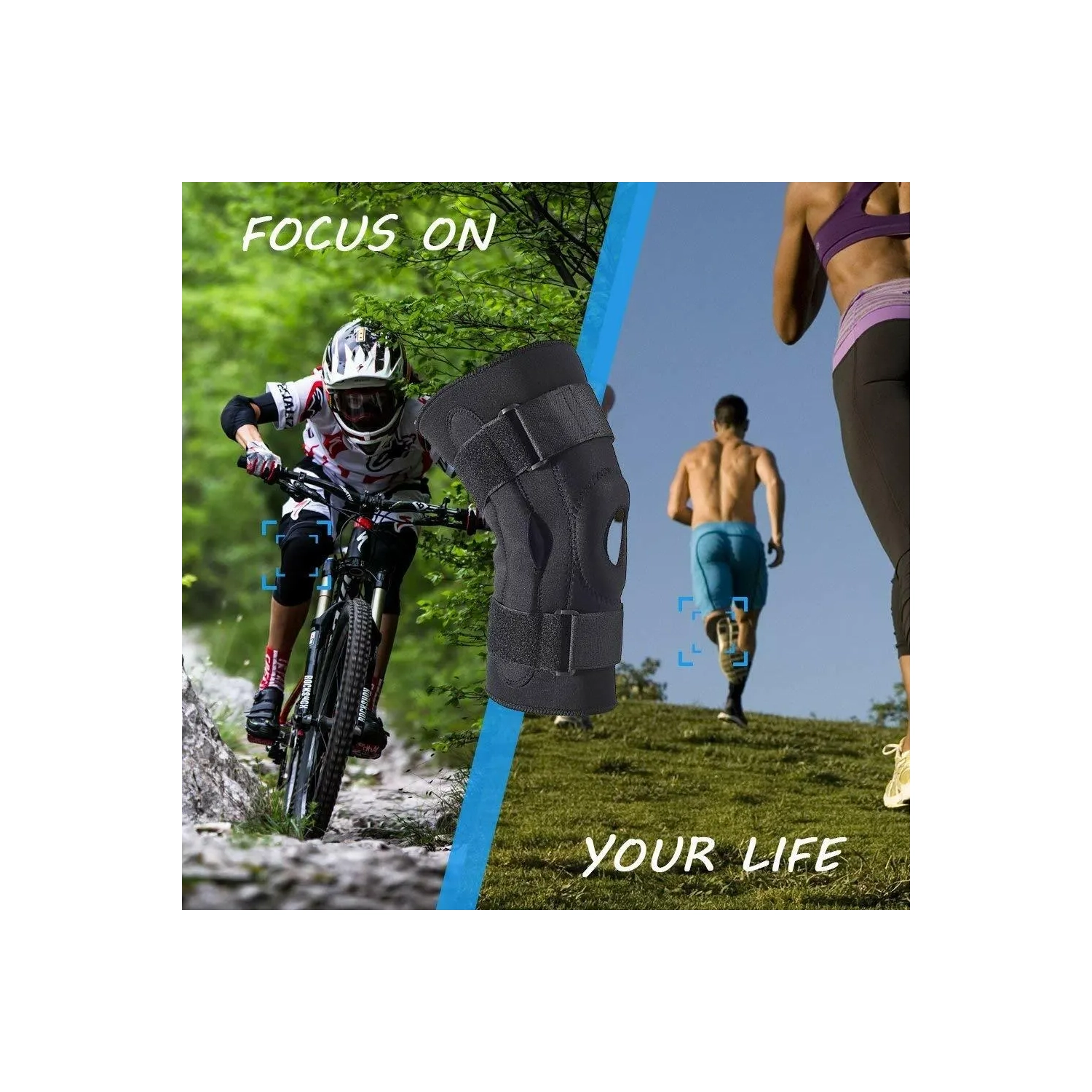 1pc Double Side Adjustable Steel Plate Knee Support Brace Protection Arthritis Pain Sport Double Metal Hinged Patella