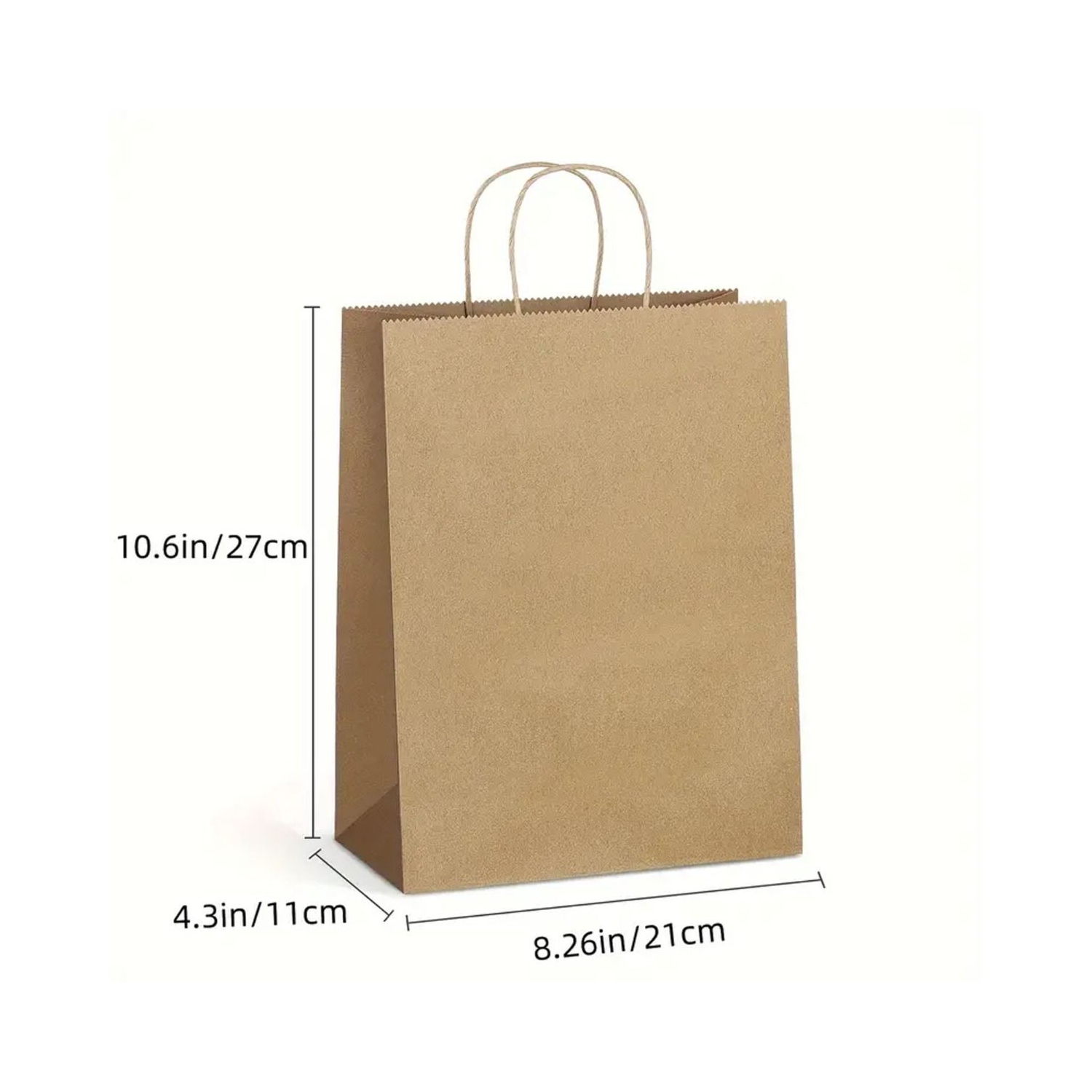 Brown Paper Bags with Handles Mixed Size | 100% Recyclable Kraft Paper | Ideal for Gifts, Shopping, Boutique, Packaging, Merchandise, Grocery and