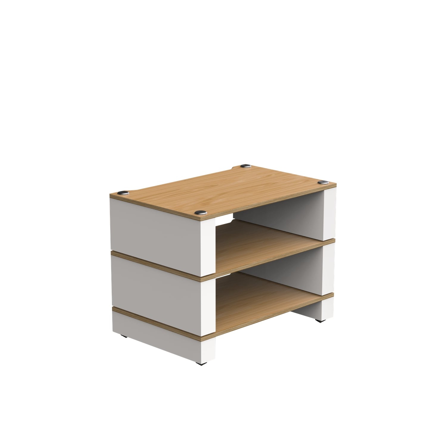 BLOK Stax 2G - 3-Shelf Collection, Satin White/Natural Ash