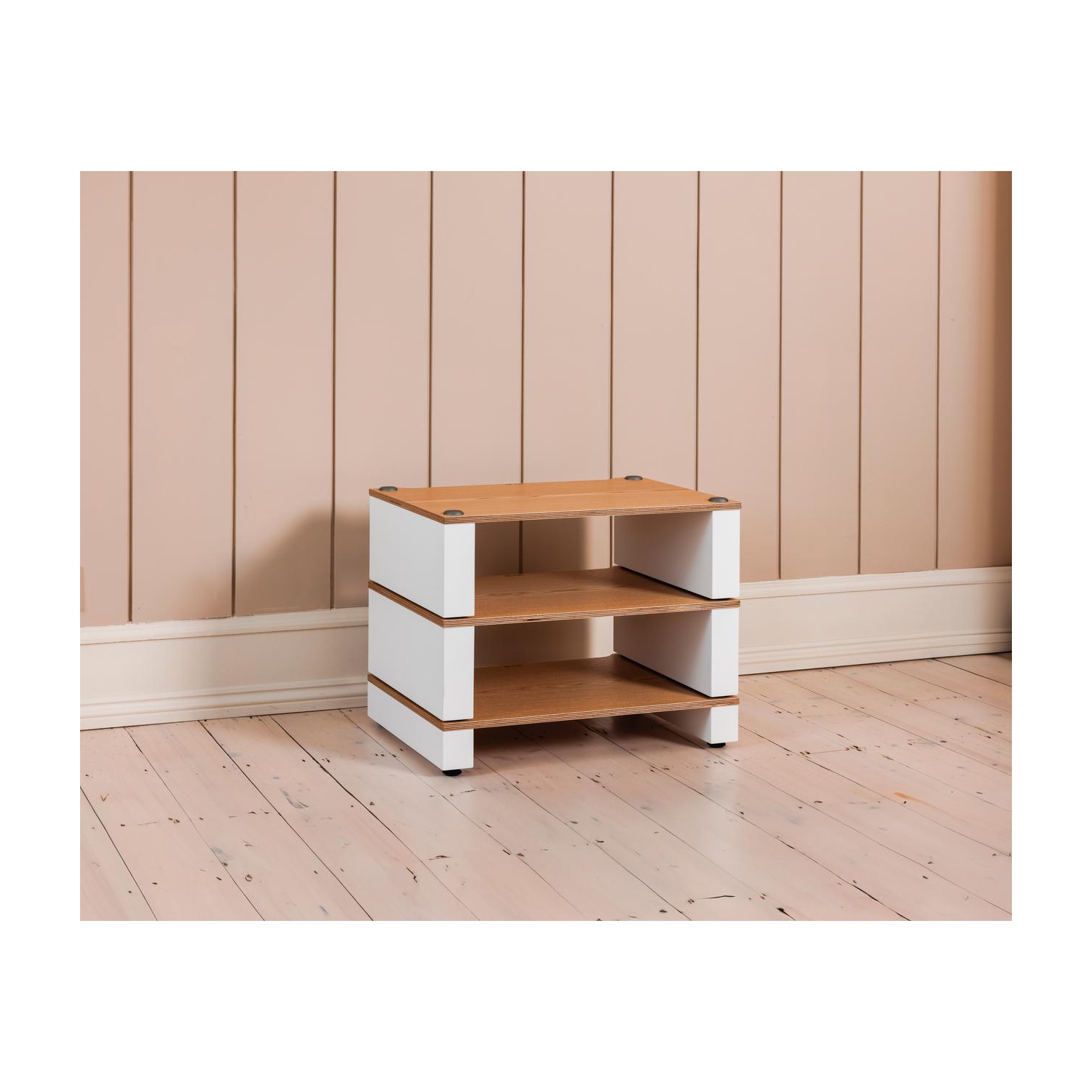 BLOK Stax 2G - 3-Shelf Collection, Satin White/Natural Ash
