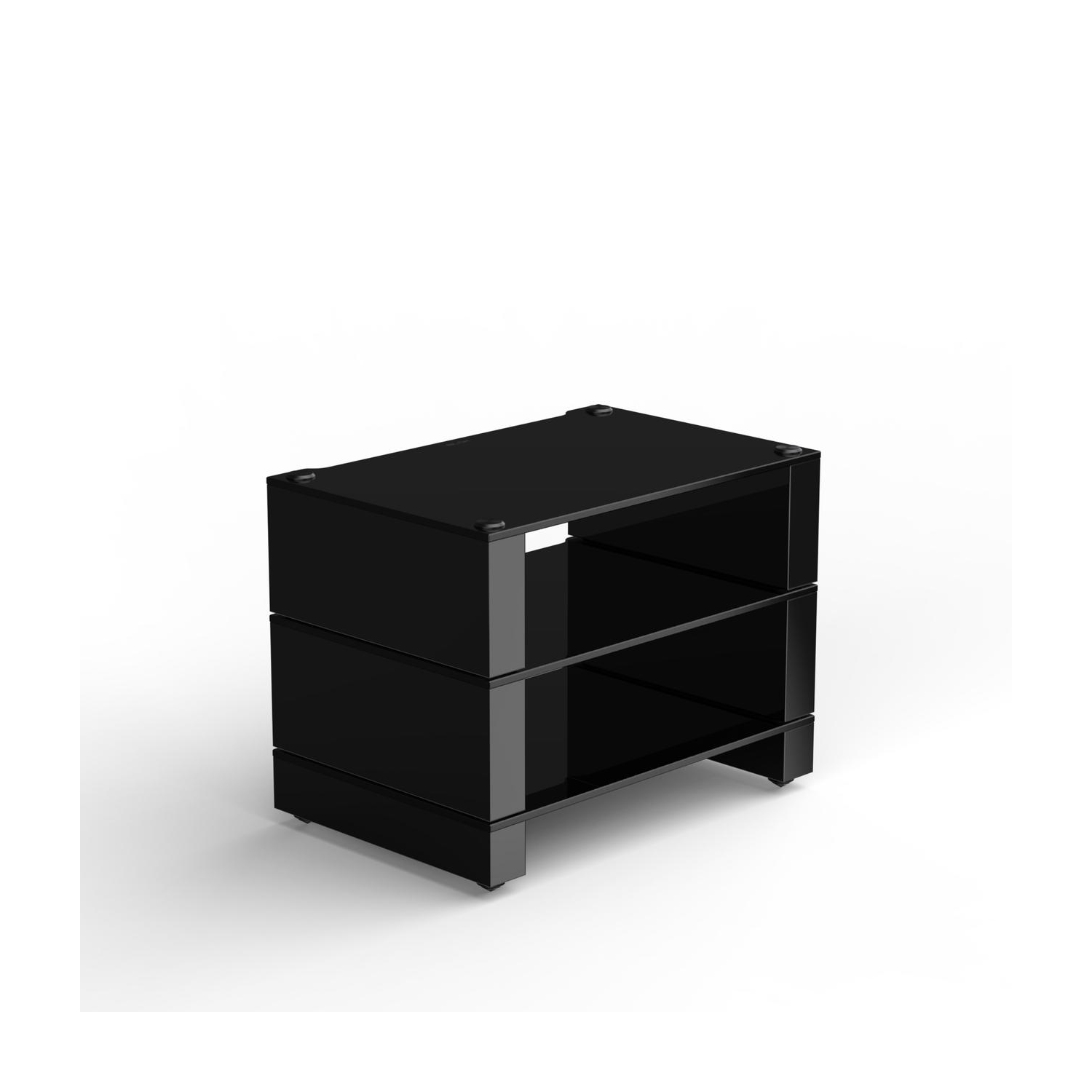 Stax 2G - Collection BLOK à 3 tablettes, Noir très lustré/verre noir