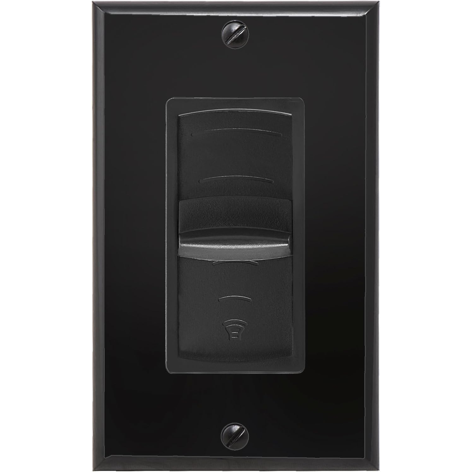 Commande de volume à réglage de l'impédance de crête de 100 W avec élément Decora, plaque extérieure et rail coulissant noirs