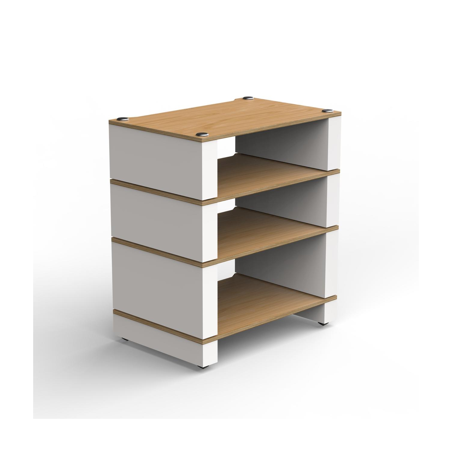 BLOK Stax 2G - 4-Shelf Collection, Satin White/Natural Ash