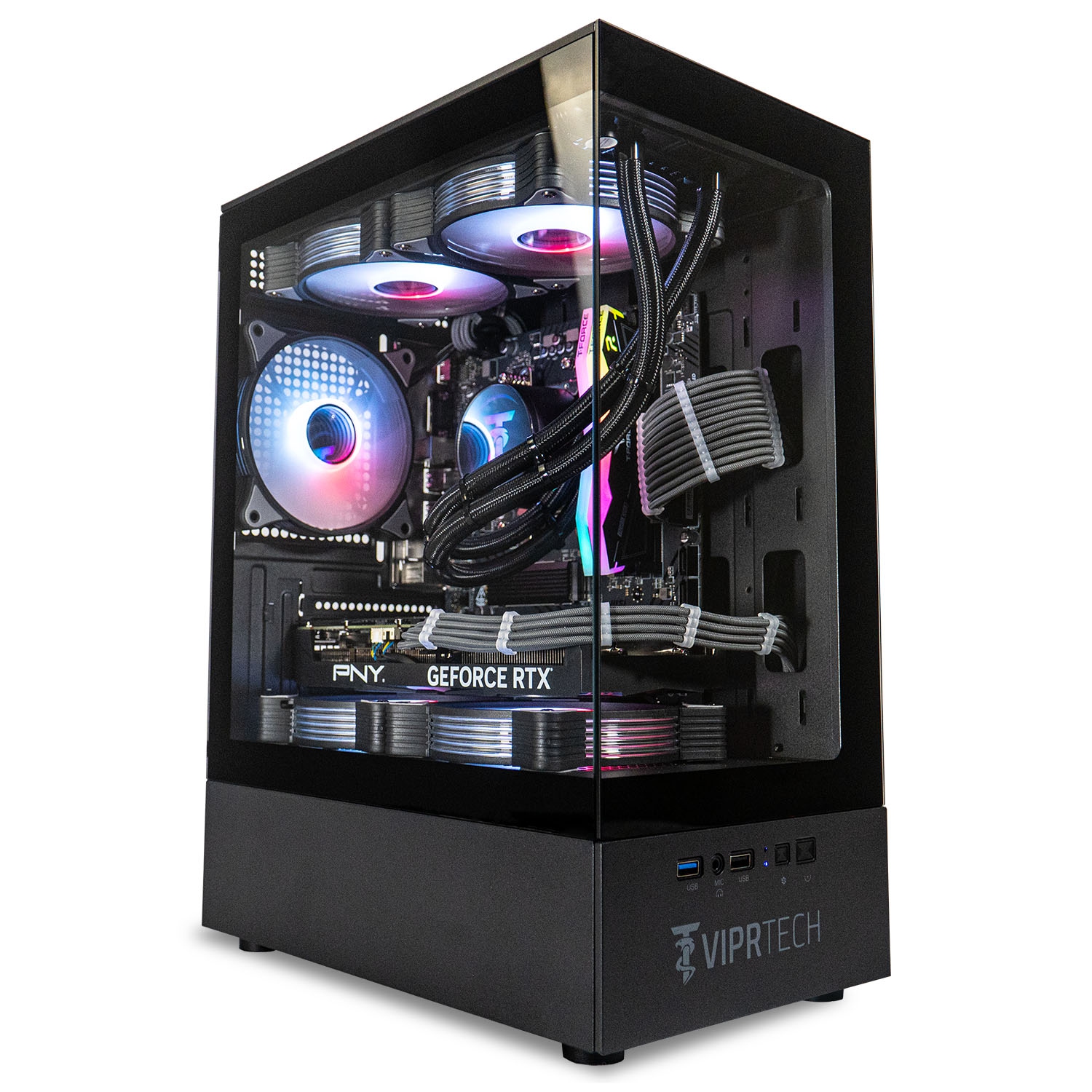 ViprTech Reaper 3.0 Liquid-Cooled PC - AMD Ryzen 7 8700F, RTX 5070 12GB, 32GB DDR5, 2TB SSD, VR-Ready, Streaming, Win 11, Gaming Desktop Computer,