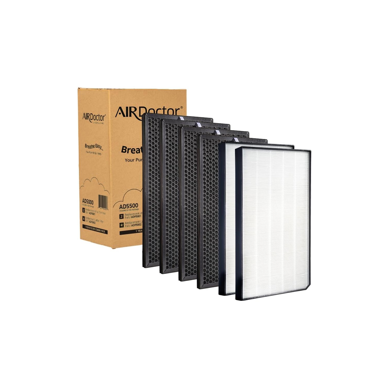 AIRDOCTOR AD5000 / AD5500 FIT BOTH MODELS Genuine Filter Replacements - One Year Combo Pack