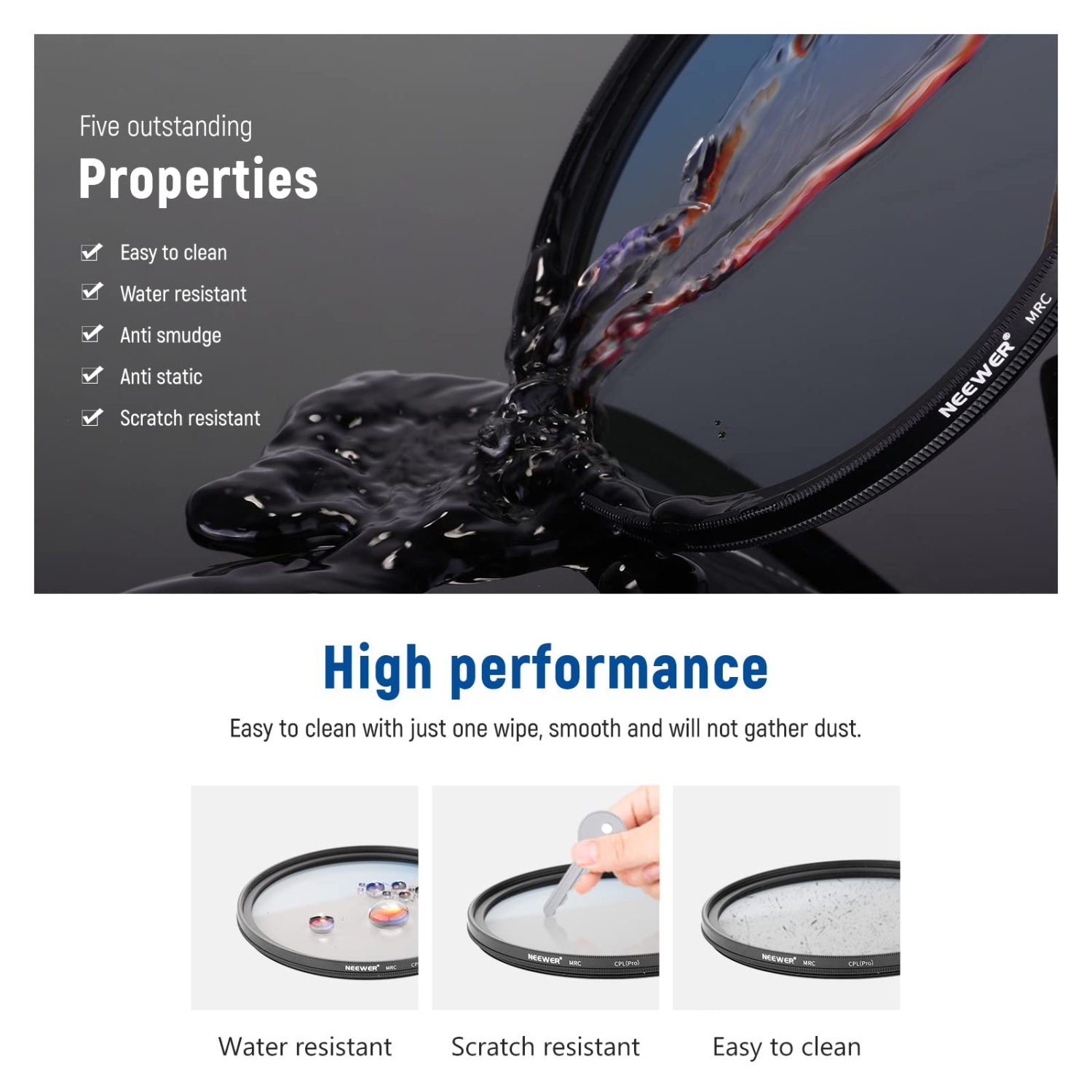 67mm Polarising Filter, CPL Filter with 30 Layers of Multi-Layer Polarising Film, Reduces Glare/Improves Contrast/Ultra Thin/Reduces Reflection/HD