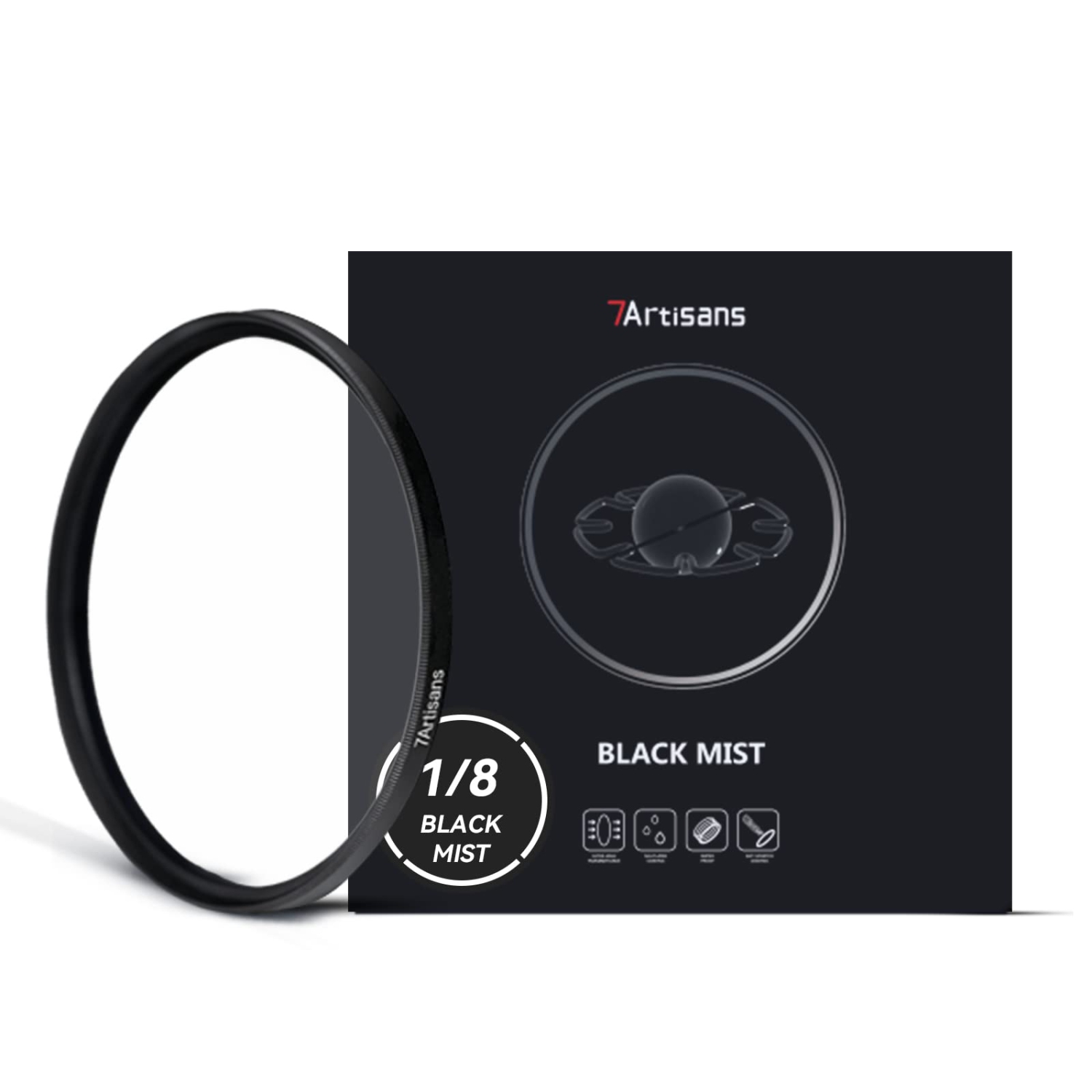 7artisans Filtre à brume noire 1/8 alliage d'aluminium naturel effet diffuseur doux effet de rêve flou artistique verre optique