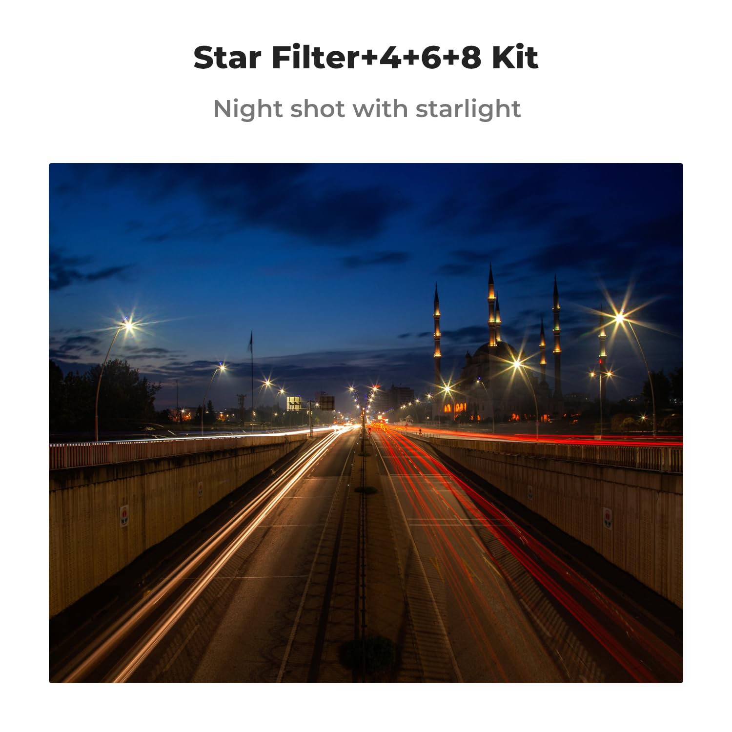 Concept 82mm Star Filter Kit, 4 Points 6 Points 8 Points Cross Star Special Effects Optical Glass Lens Filters