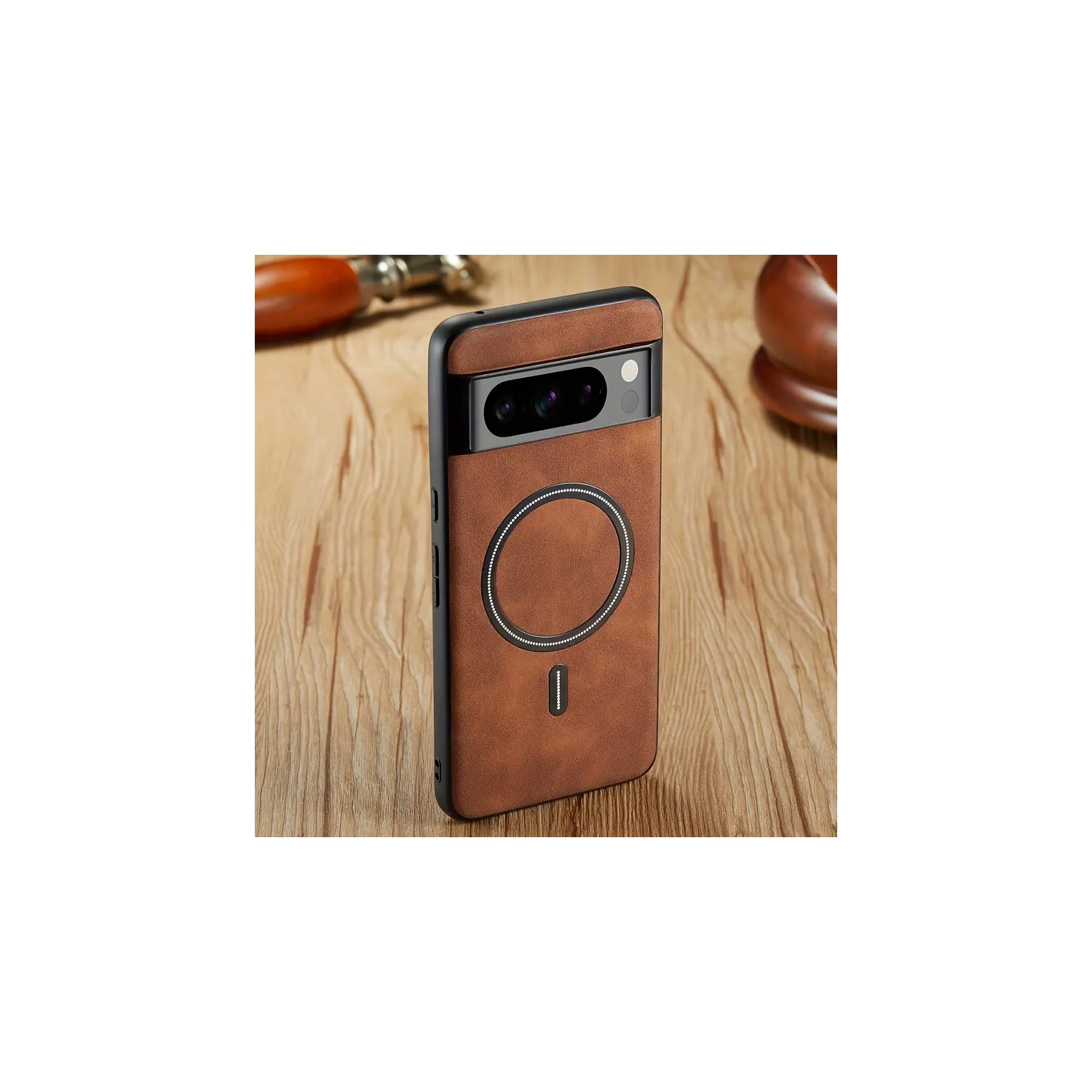 Ultra-Thin Luxury Business Leather Case for Google Pixel 9 Pro 2024 - Shockproof, Magnetic, Wireless Charging Compatible