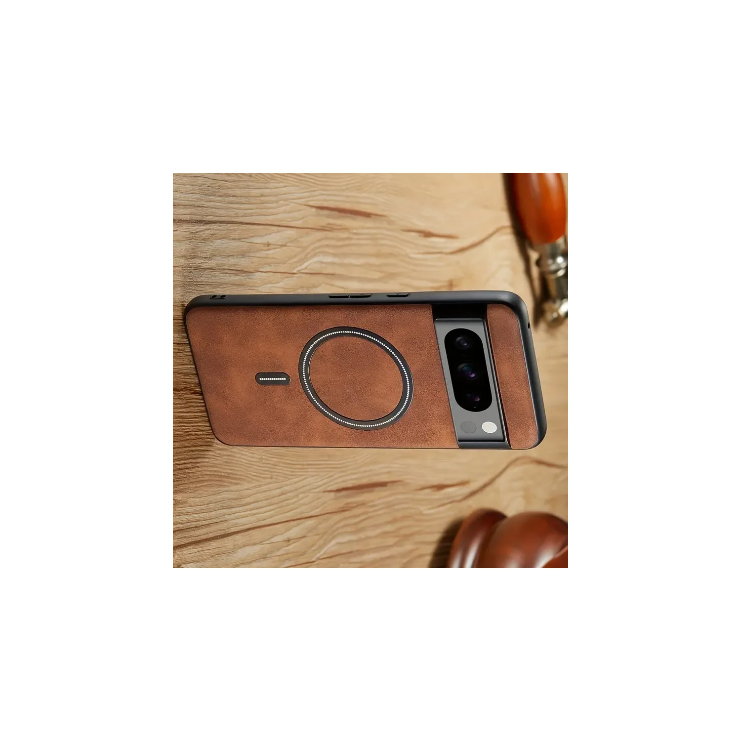 Étui professionnel ultra-mince de luxe en cuir pour Pixel 9 de Google - antichoc, magnétique, compatible avec le chargement sans fil