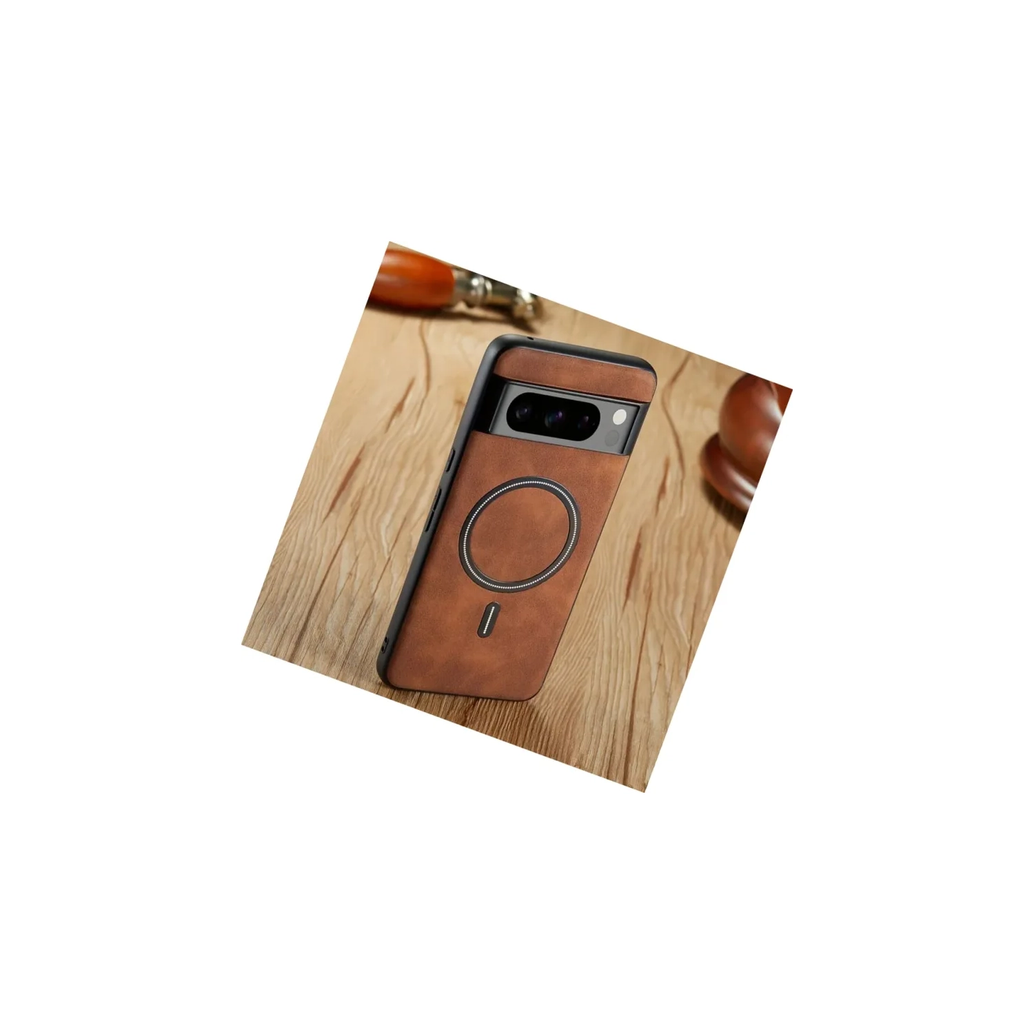 Étui professionnel ultra-mince de luxe en cuir pour Pixel 9 de Google - antichoc, magnétique, compatible avec le chargement sans fil