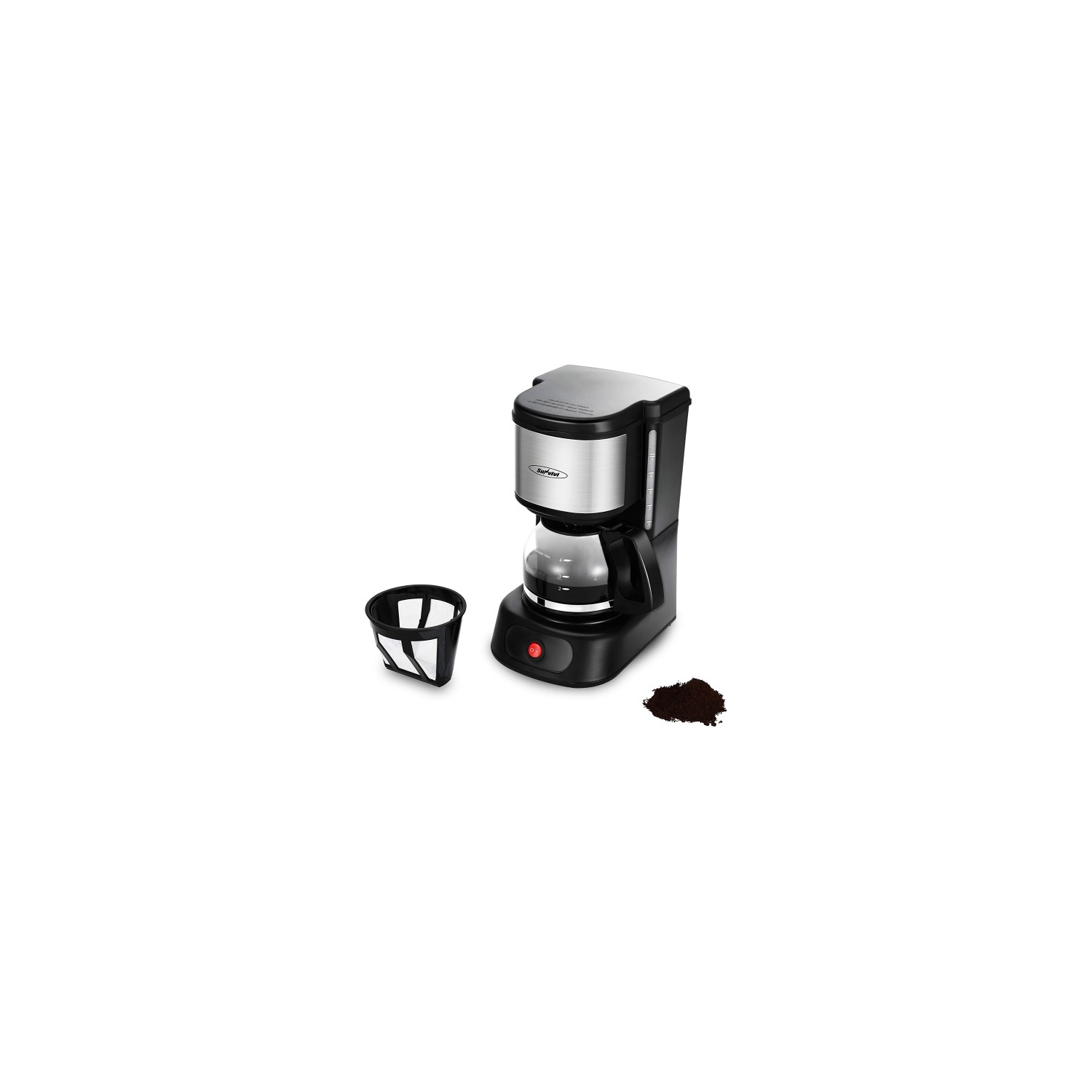 SUNVIVI 5 Cup Coffee Maker, Drip Coffee Machine with Glass Carafe, Reusable Filter