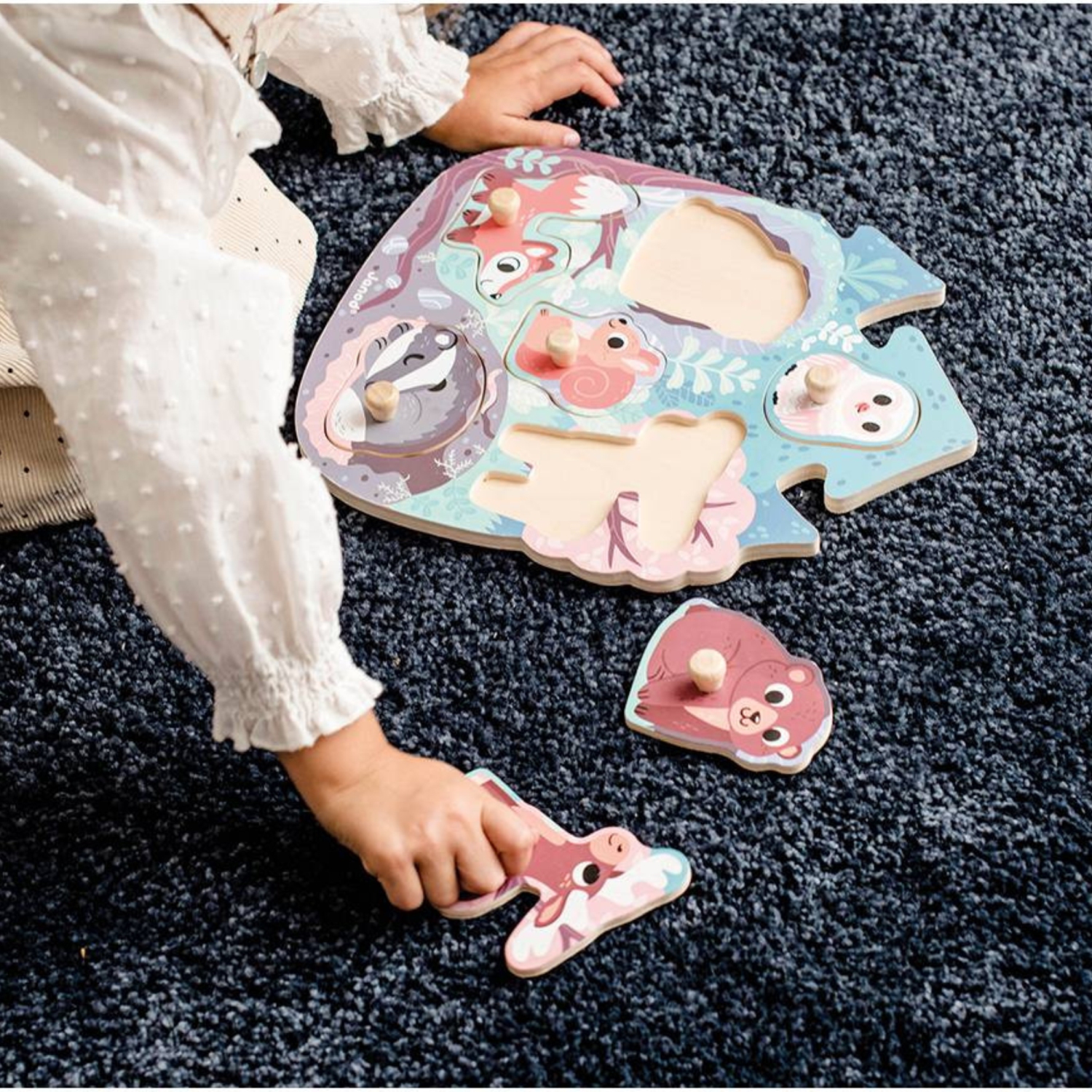 Janod 6-Piece Wood Puzzle Toy - Happy Forest