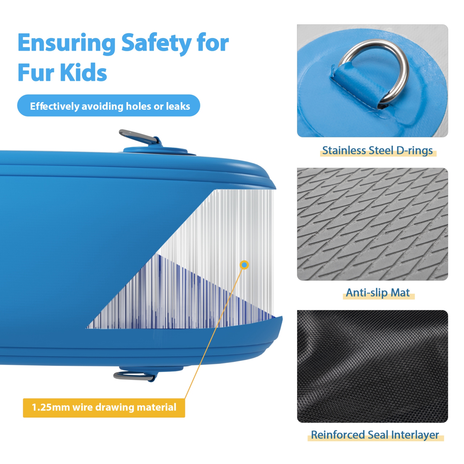 Floating Dog Ramp Inflatable Pet Ladder Up To 242lb