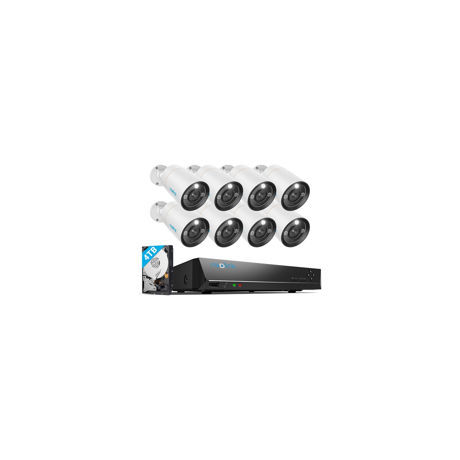 Reolink RLK16-1200B8-A Smart 12MP 16-Channel PoE Camera System with Spotlights, Person/Vehicle Detection, Built-in 4TB Hard Drive