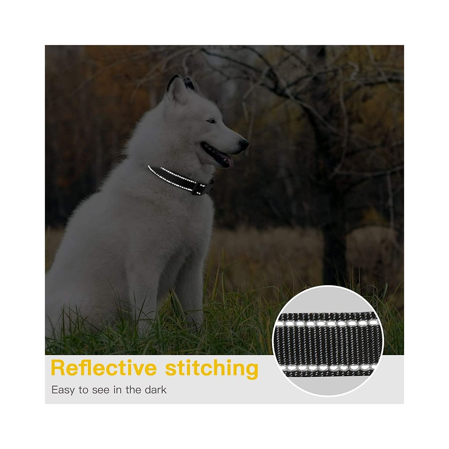 Large Black Pet Necklace for Large Breed Dogs, KC-006