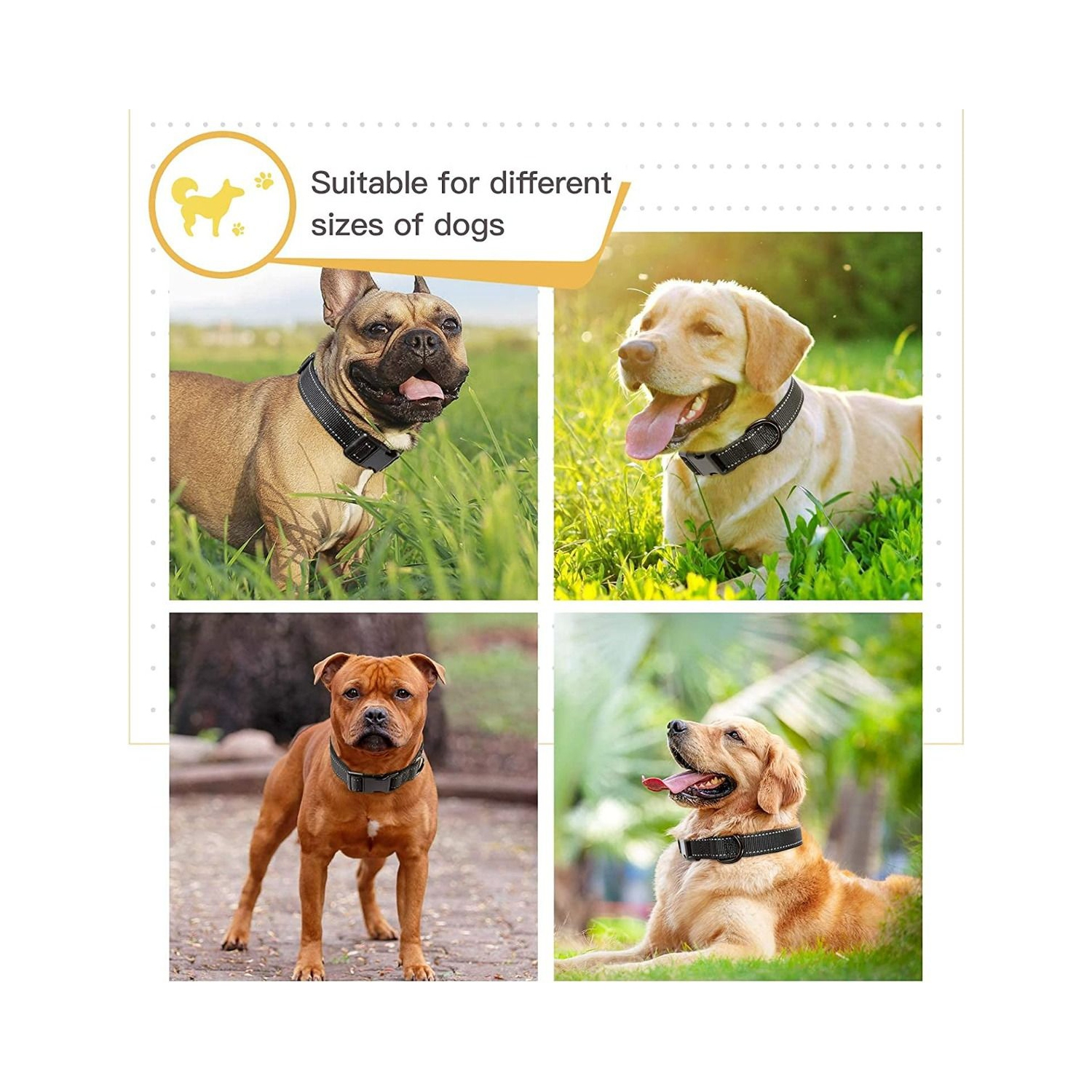 Large Black Pet Necklace for Large Breed Dogs, KC-006