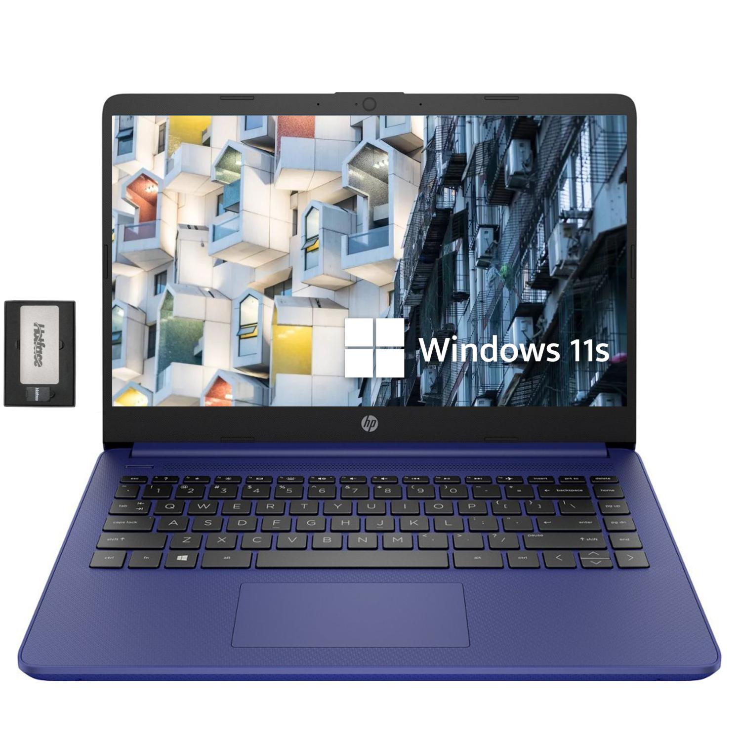 HP Stream 14" HD BrightView Laptop, Intel Celeron N4120, 64GB eMMC, 16GB RAM, Intel HD Graphics, 720p Webcam, 1 Year Office 365, Blue, Win 11S, 128GB