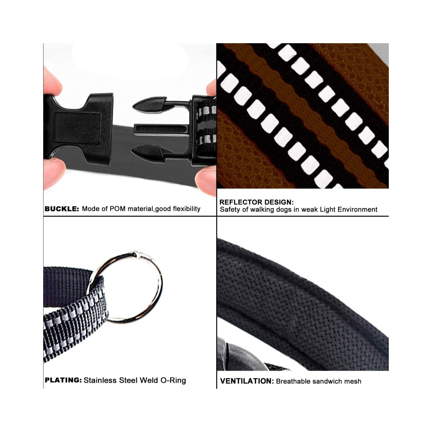 No-Pull Pet Harness with Reflective Straps, Large Size