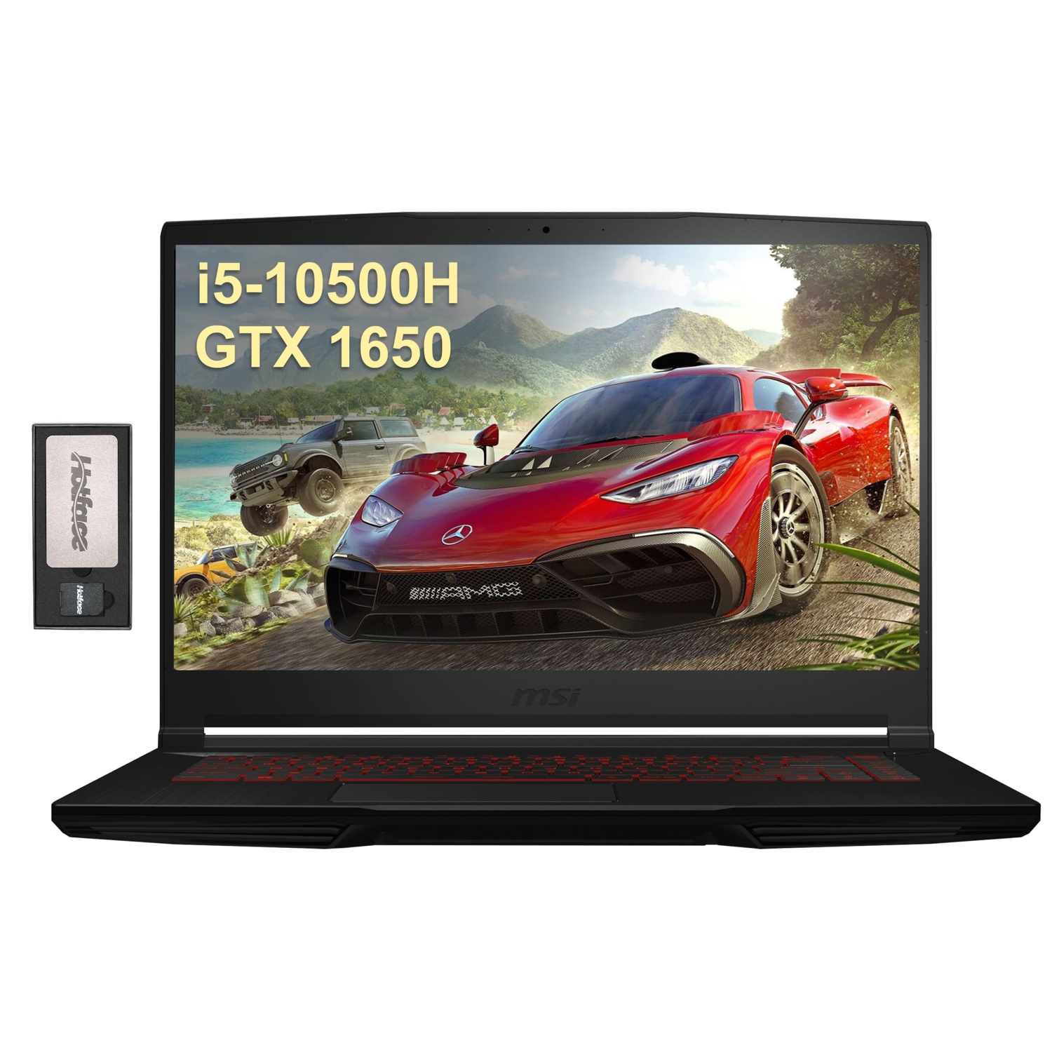 MSI GF63 15.6" FHD Gaming Laptop, Intel Core i5 10500H, 1TB PCIe SSD, 16GB RAM, NVIDIA GeForce GTX 1650, Backlit Keyboard, Windows 10 Home, Black, 128GB Docking Station