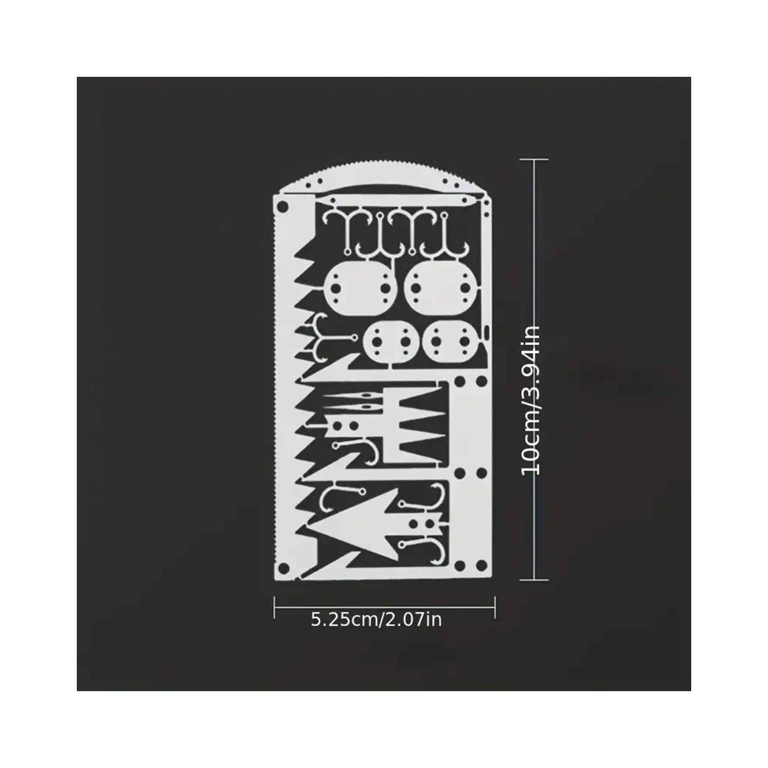 Outil de survie Carte d'équipement de pêche, camping extérieur fournitures de camping multifonction outils de survie, kit de survie de pêche, outil