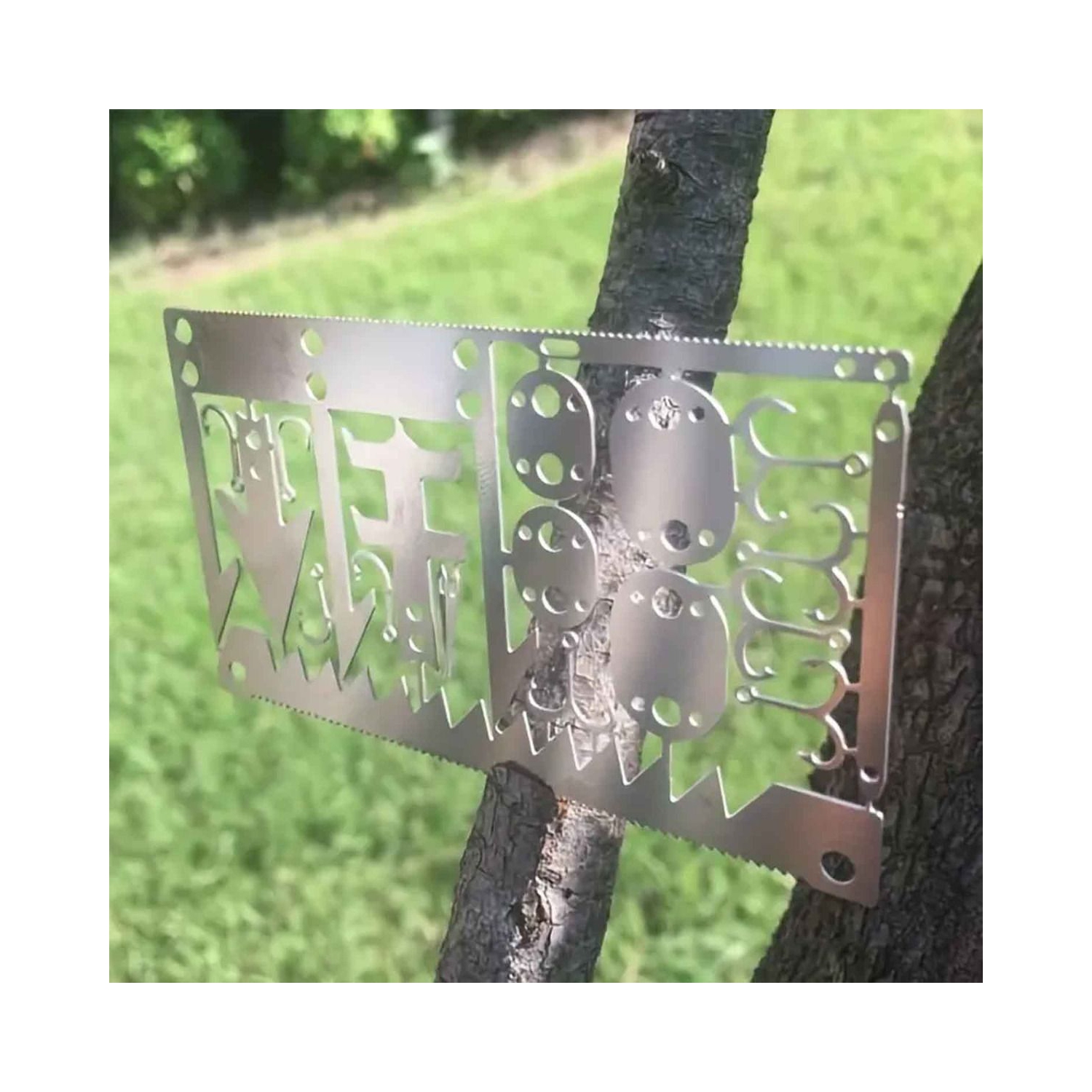 Outil de survie Carte d'équipement de pêche, camping extérieur fournitures de camping multifonction outils de survie, kit de survie de pêche, outil