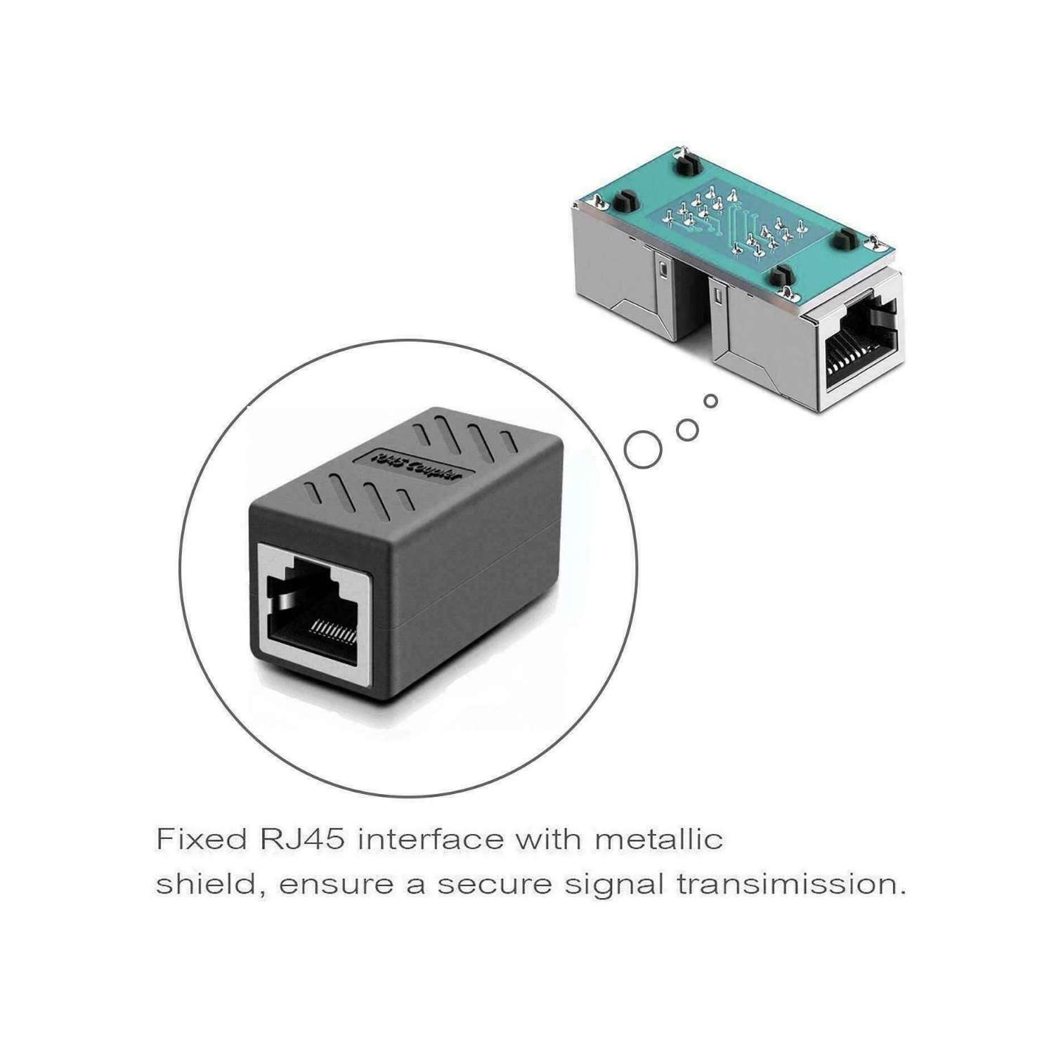 Coupleur RJ45 blindé robuste et durable, connecteur d'adaptateur de jonction LAN d'extension de câble Ethernet, connecteur d'extension LAN femelle à