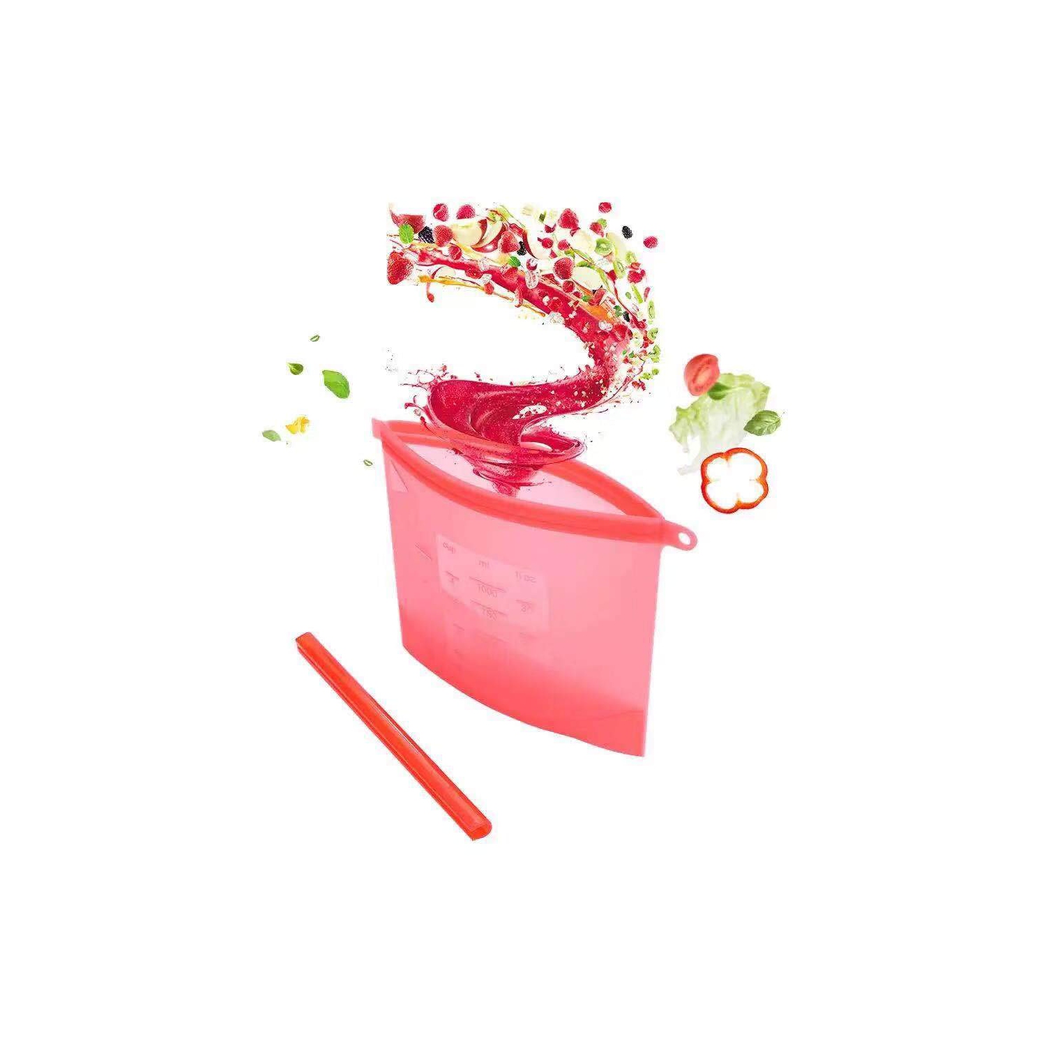 Silicone Food Storage Airtight Bag Silicone Reusable Storage Container Preservation Leakproof Ziplock Bag for Food, Snack,Vegetable,Meat for Fridge