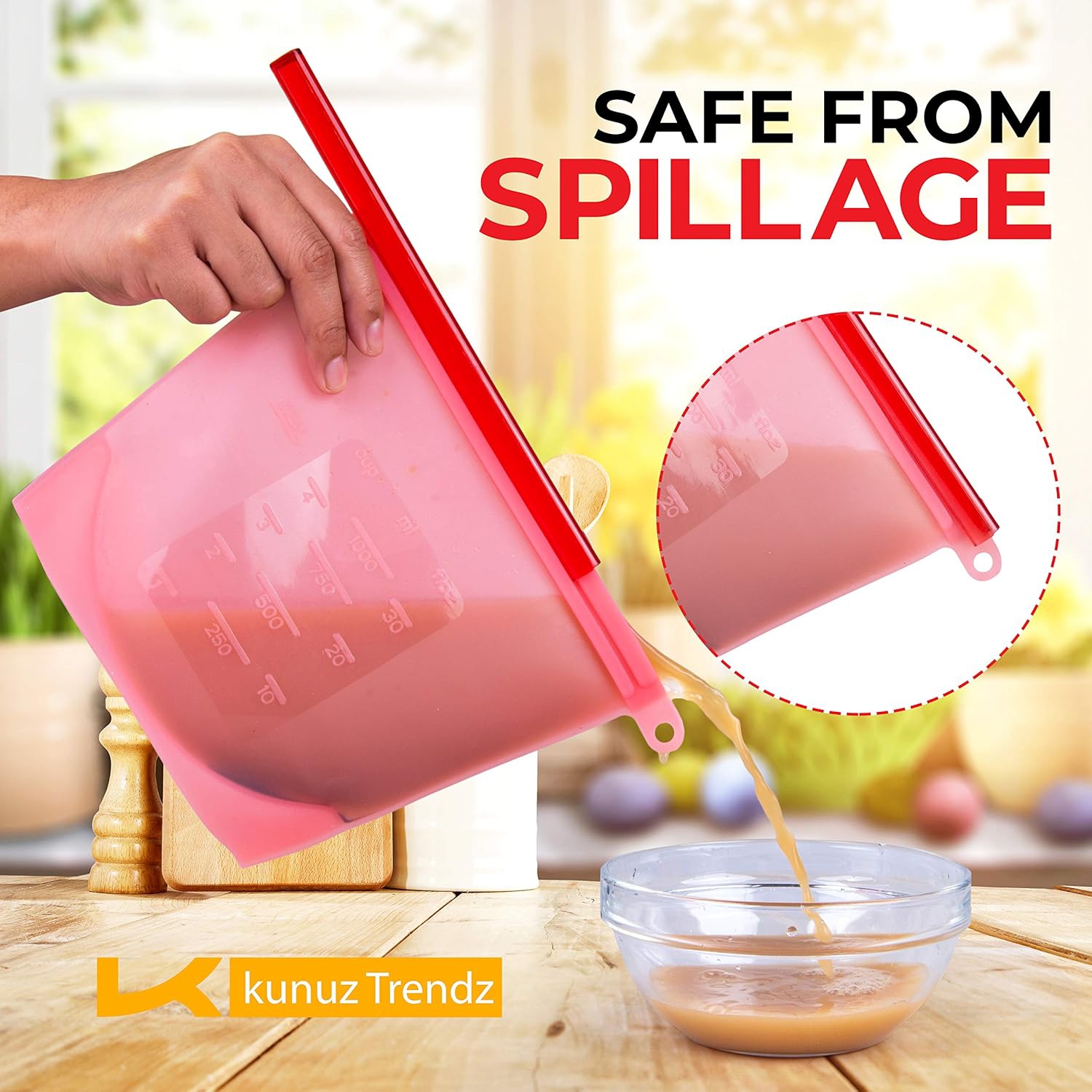 Silicone Food Storage Airtight Bag Silicone Reusable Storage Container Preservation Leakproof Ziplock Bag for Food, Snack,Vegetable,Meat for Fridge