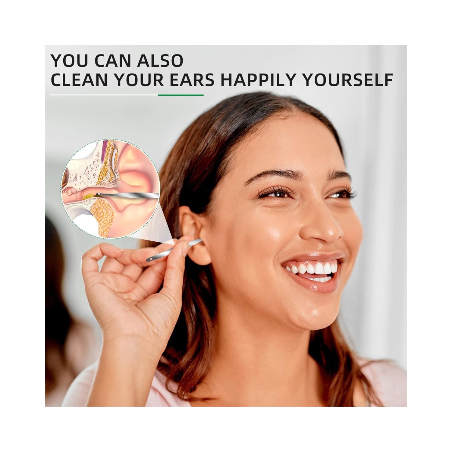 Ear Wax Cleaner Reusable Ear Cleaning Tools Kit with Aluminum Tube - Ear Pick Wax Remover Tool Kit with Ear Curette Cleaner and Spring Ear Buds