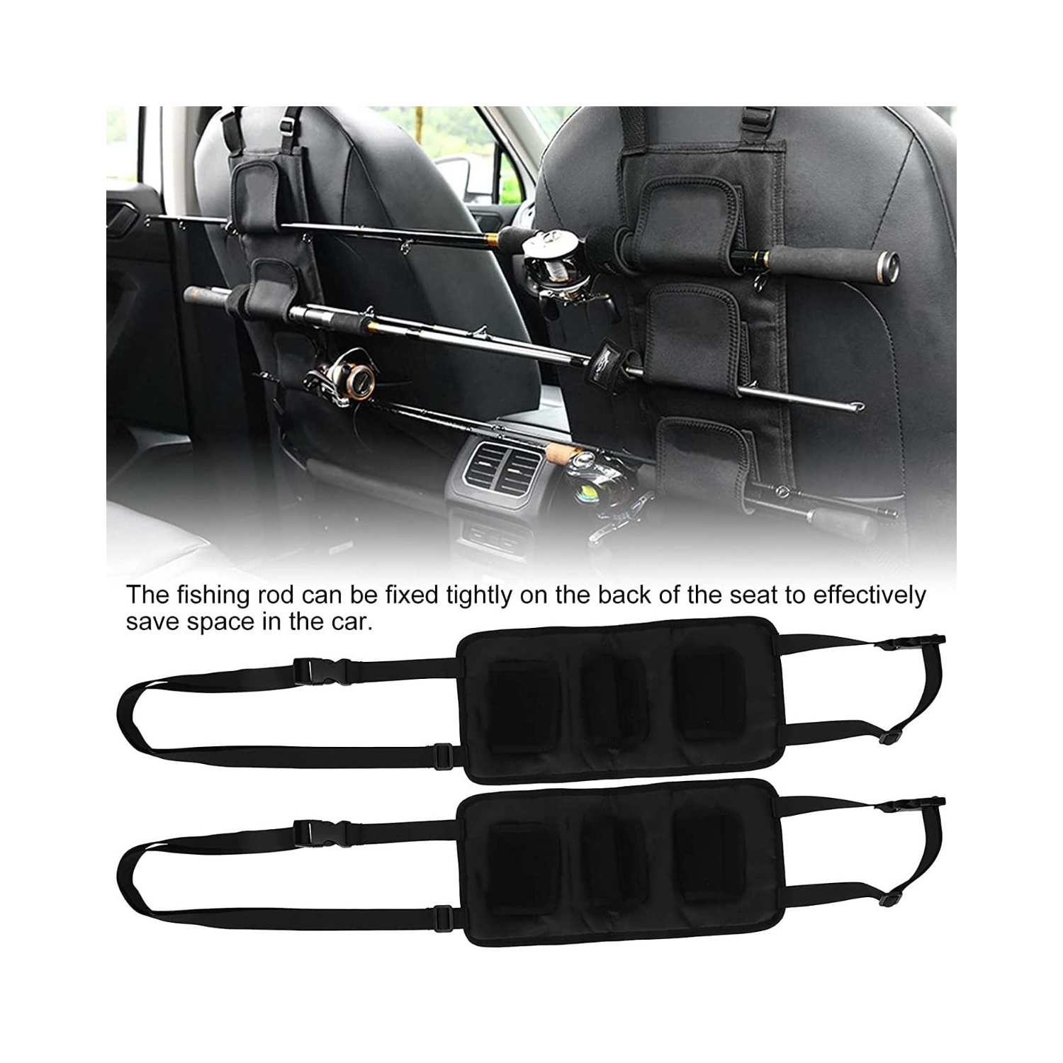 2 pcs / OPP Car Fishing Rod Holder & Straps - Perfect for Travel & Storage ,Suit Car Mounted Fishing Rod Holder Straps Diving Material Fixing Belt