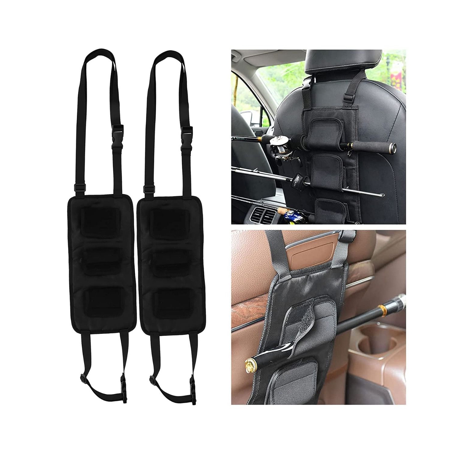 2 pcs / OPP Car Fishing Rod Holder & Straps - Perfect for Travel & Storage ,Suit Car Mounted Fishing Rod Holder Straps Diving Material Fixing Belt