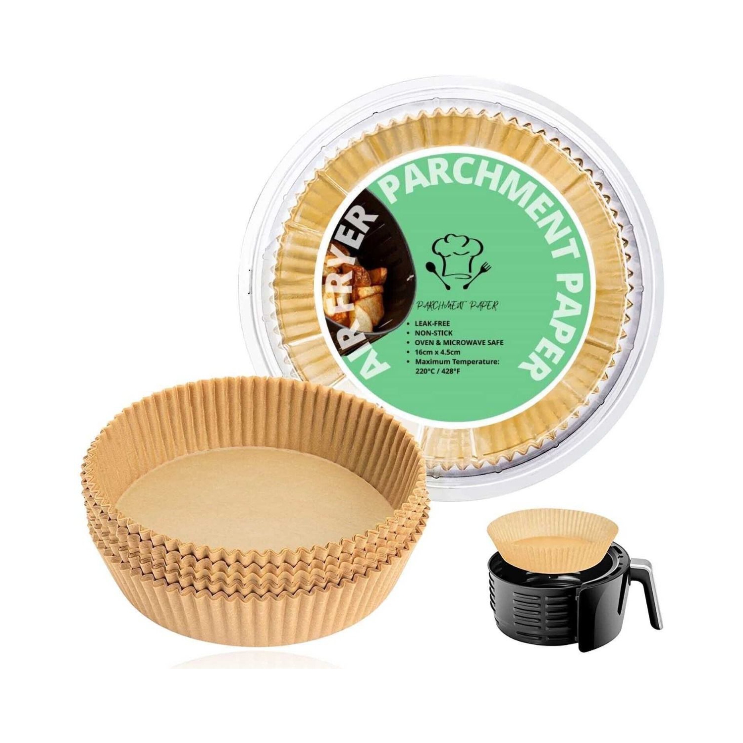 Papier jetable pour friteuse à air chaud, 50 feuilles de papier parchemin, friteuse à air chaud, résistant à l'huile, étanche, papier de cuisson