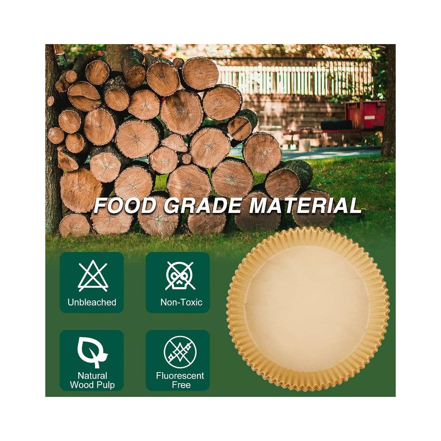 Papier jetable pour friteuse à air chaud, 50 feuilles de papier parchemin, friteuse à air chaud, résistant à l'huile, étanche, papier de cuisson