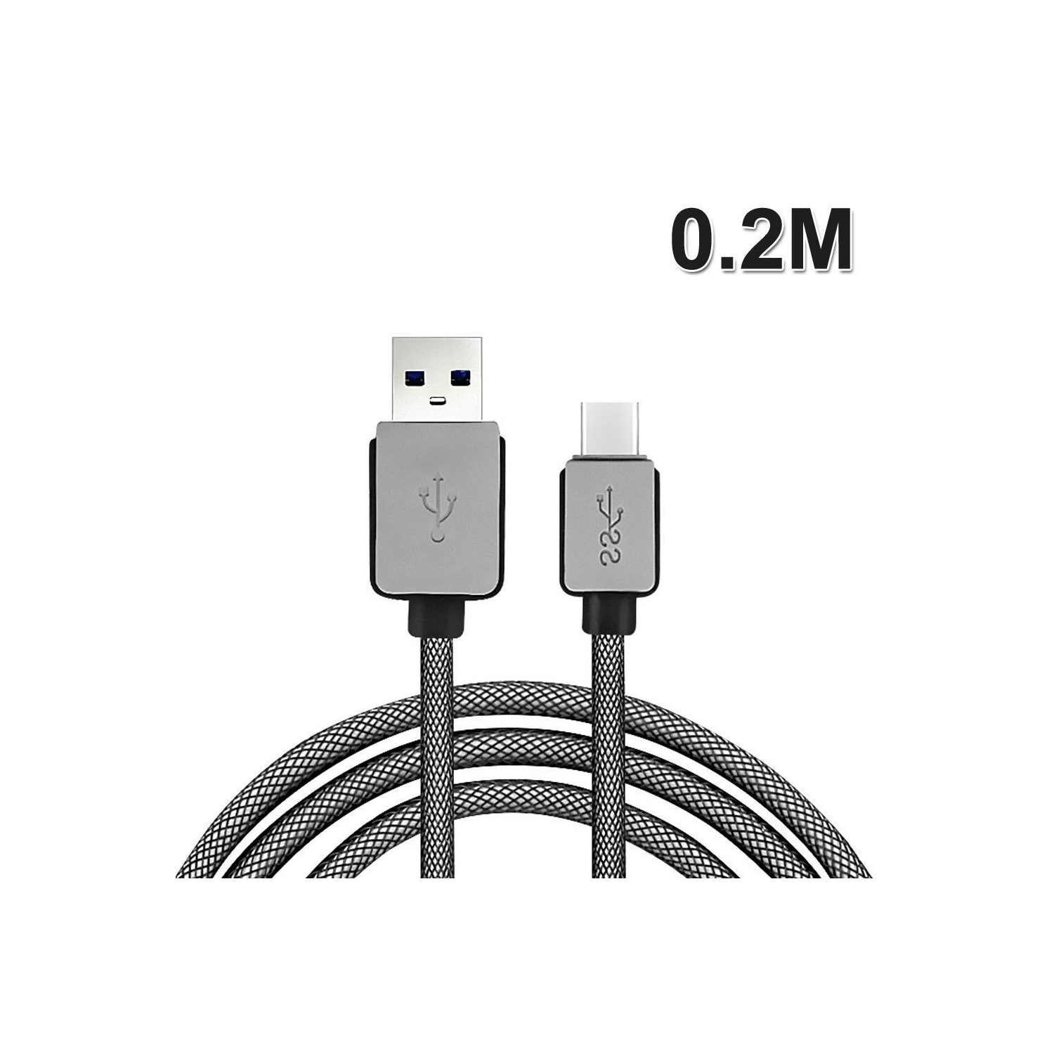 Braided Type C Charging Cable -0.2 M,USB 3.1 High-speed Supports Up To Data Rate, Data Transfer