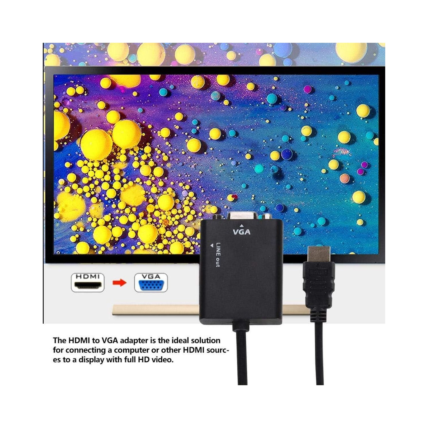 HDMI to VGA Converter Adapter, 1.4 A