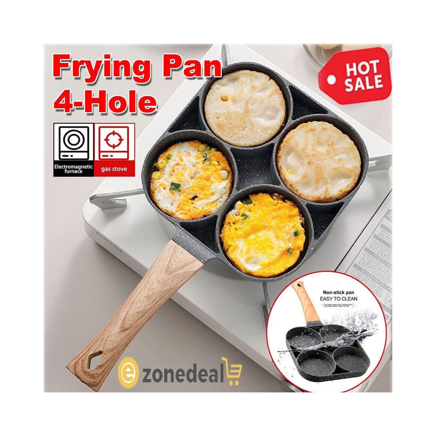 Moule à omelette à 4 trous pour la machine à crêpes au jambon aux œufs de burgers