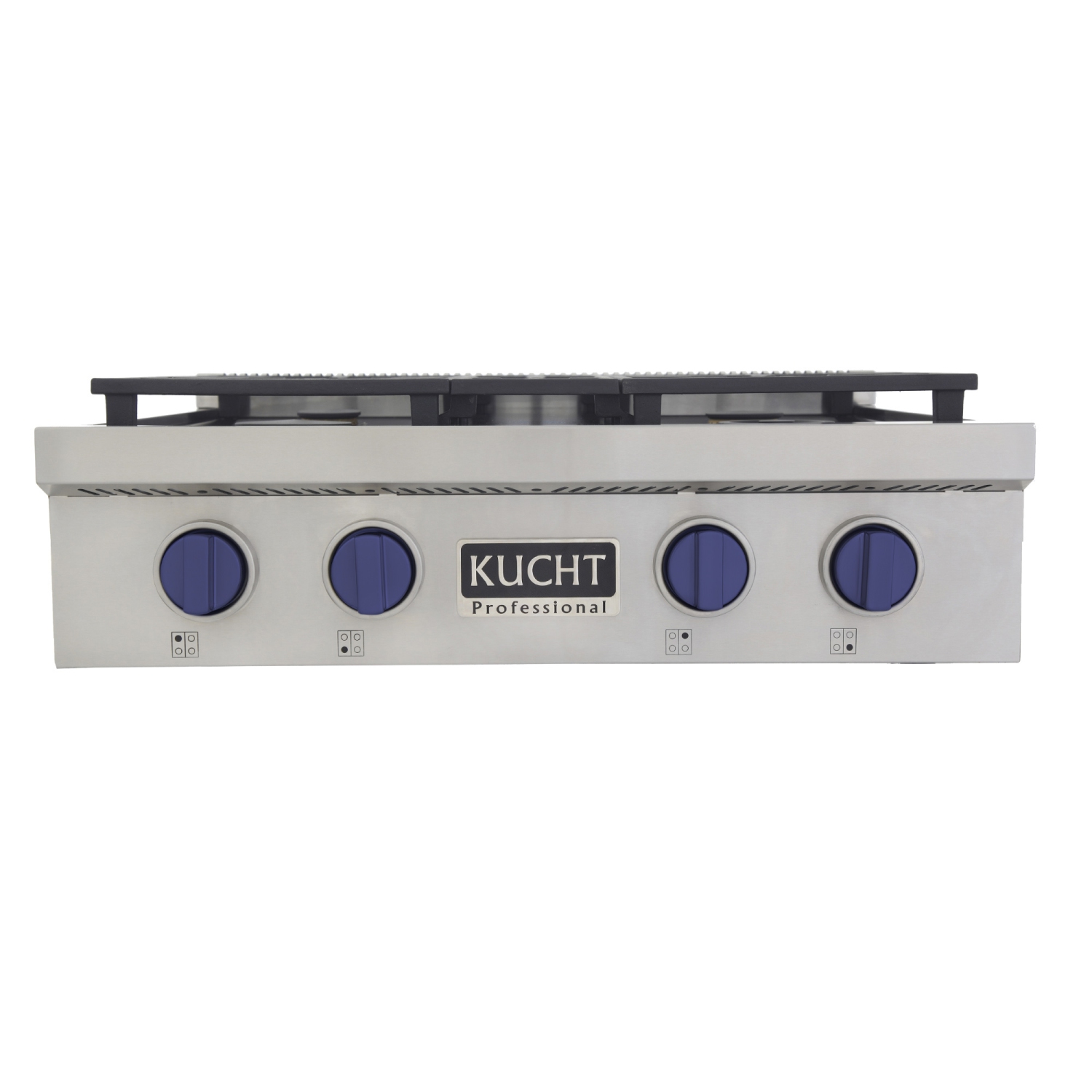 KUCHT Professional 30-inch Natural Gas Range Top with Sealed Burners in Stainless Steel with Royal Blue Knobs