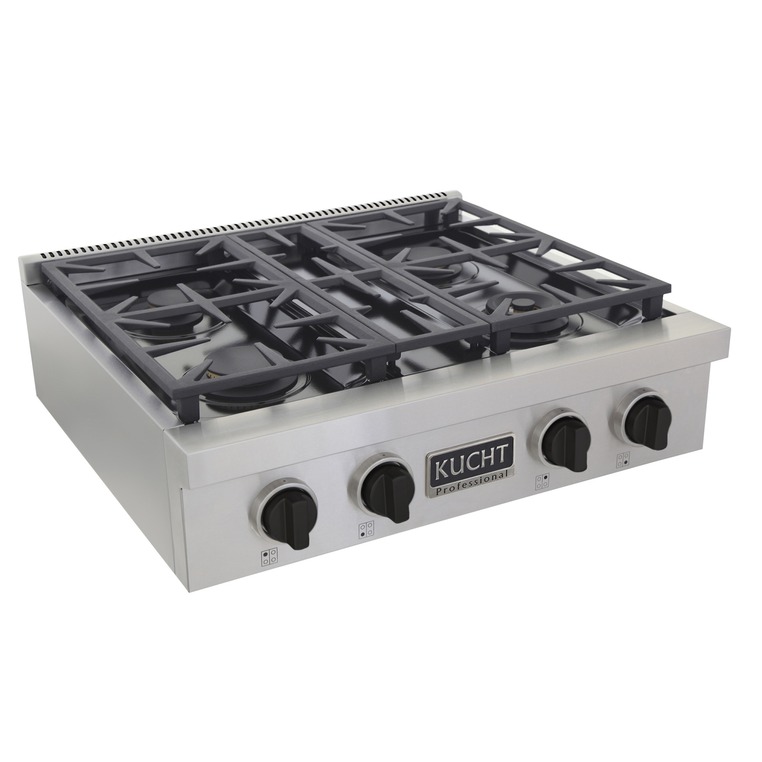 KUCHT Professional 30-inch Propane Gas Range Top with Sealed Burners in Stainless Steel with Tuxedo Black Knobs