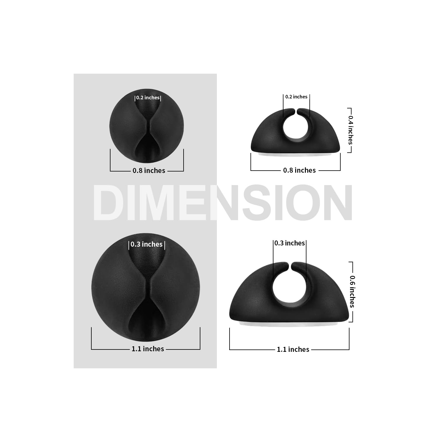 Black Cable Clips 9 PCS, Cord Holders Cable Organizer, Cable Management Clips Adhesive Wire Clips