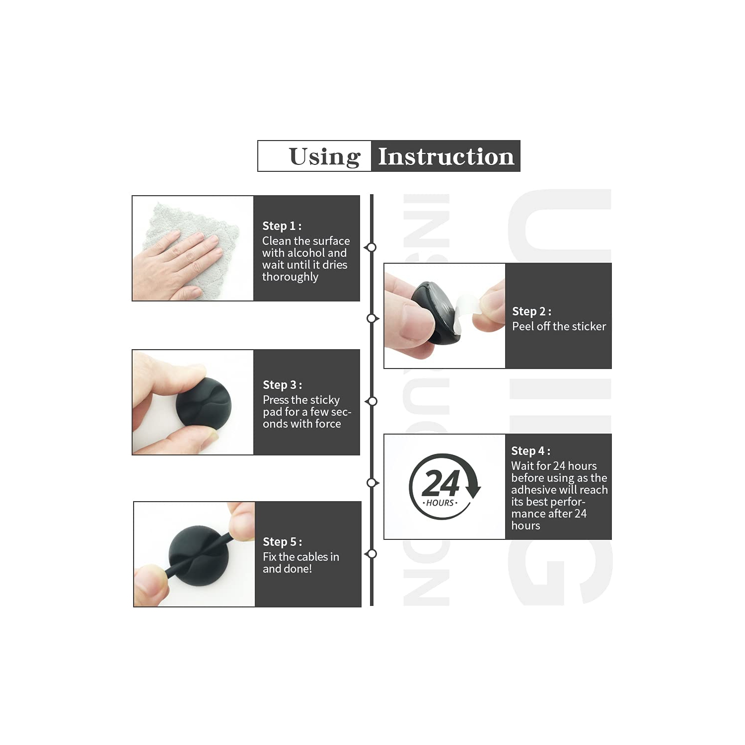 Black Cable Clips 9 PCS, Cord Holders Cable Organizer, Cable Management Clips Adhesive Wire Clips