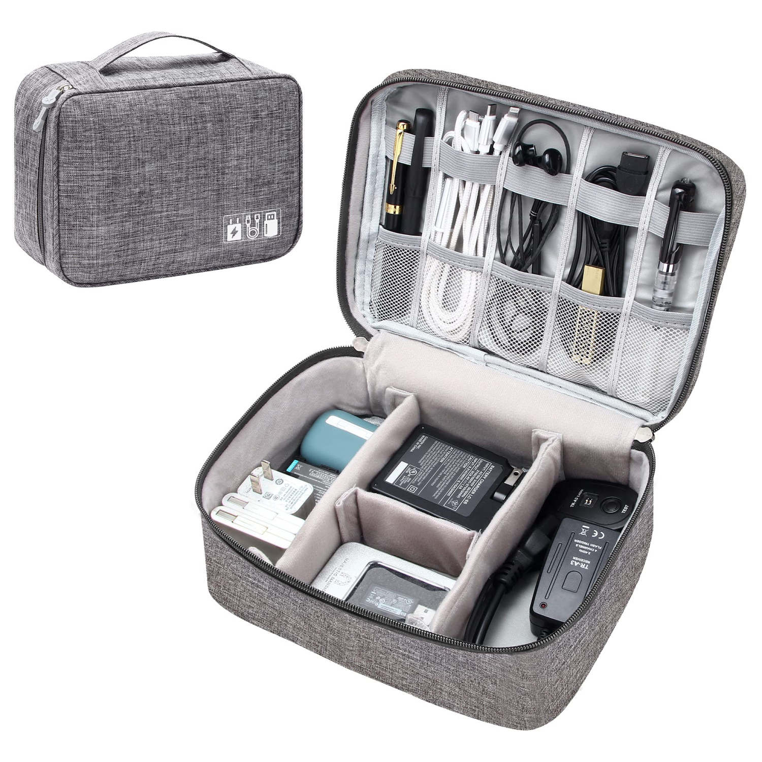 Electronic Organizer Travel Universal Cable Organizer Waterproof Electronics Accessories Storage Cases for Cable, Charger, Phone, USB, SD Card, Hard