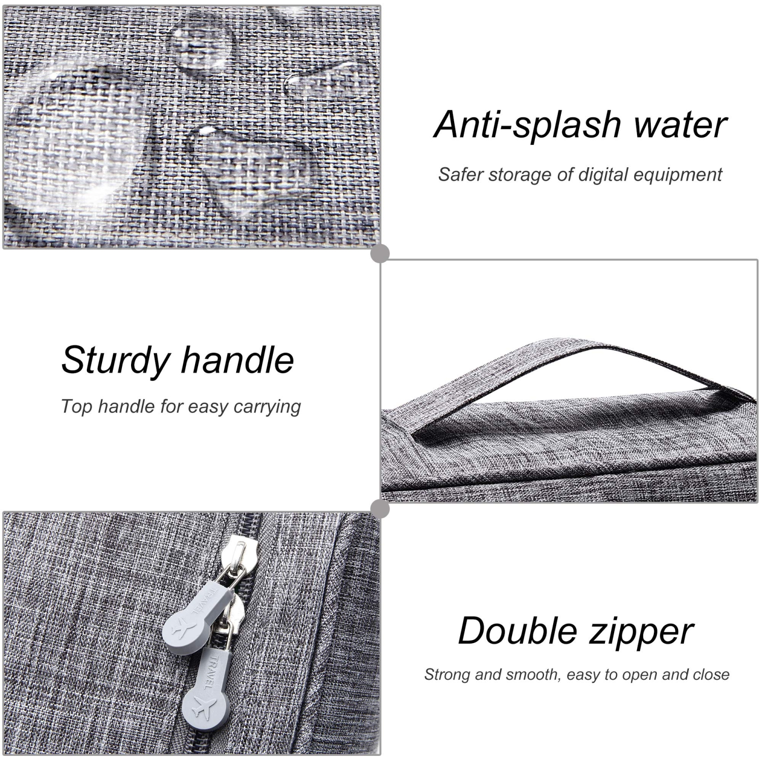 Electronic Organizer Travel Universal Cable Organizer Waterproof Electronics Accessories Storage Cases for Cable, Charger, Phone, USB, SD Card, Hard