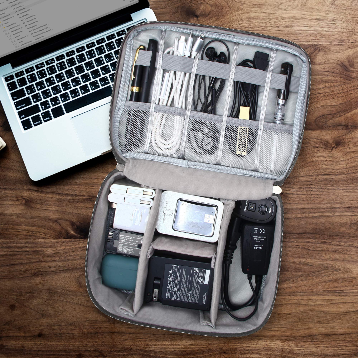 Electronic Organizer Travel Universal Cable Organizer Waterproof Electronics Accessories Storage Cases for Cable, Charger, Phone, USB, SD Card, Hard