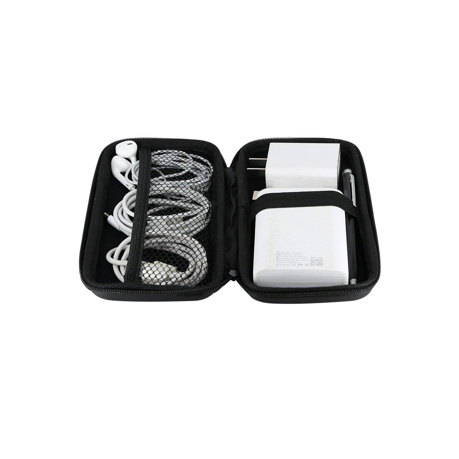 Universal Pouch Travel Power Bank Carrying Case Hard Shockproof Protective EVA Cover Battery Pack USB Cable Organizer Earbuds Sleeve Electronics Bag