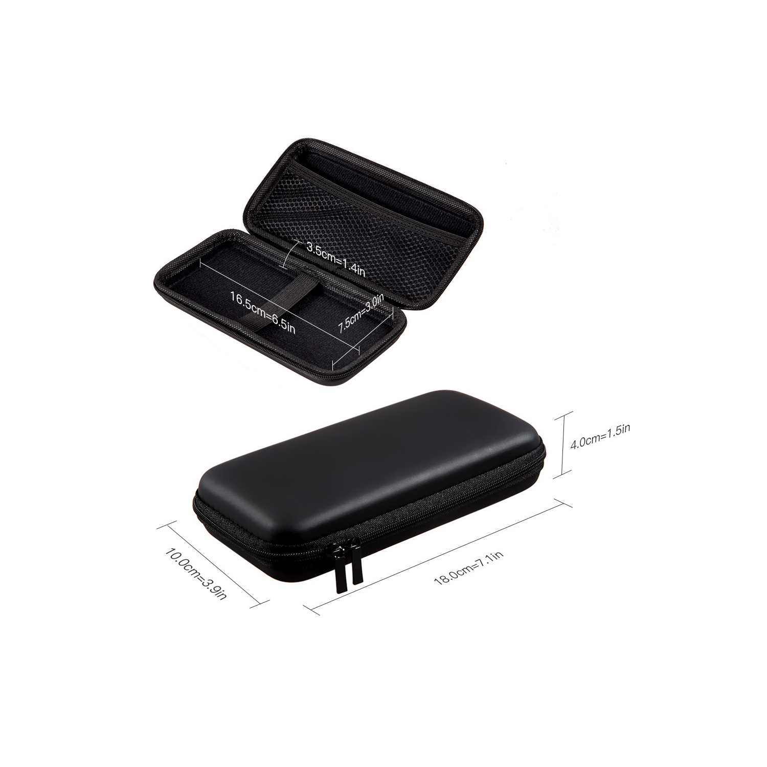 Travel Case-Electronics Cable Organizer,Hard EVA Carrying Case Tool Case, Protective Power Bank Case Storage Bag Dual Zipper Pouch for External