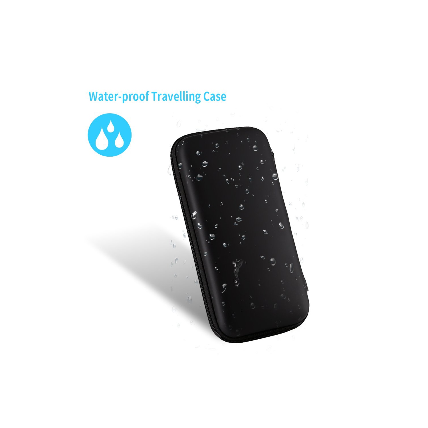 Travel Case-Electronics Cable Organizer,Hard EVA Carrying Case Tool Case, Protective Power Bank Case Storage Bag Dual Zipper Pouch for External