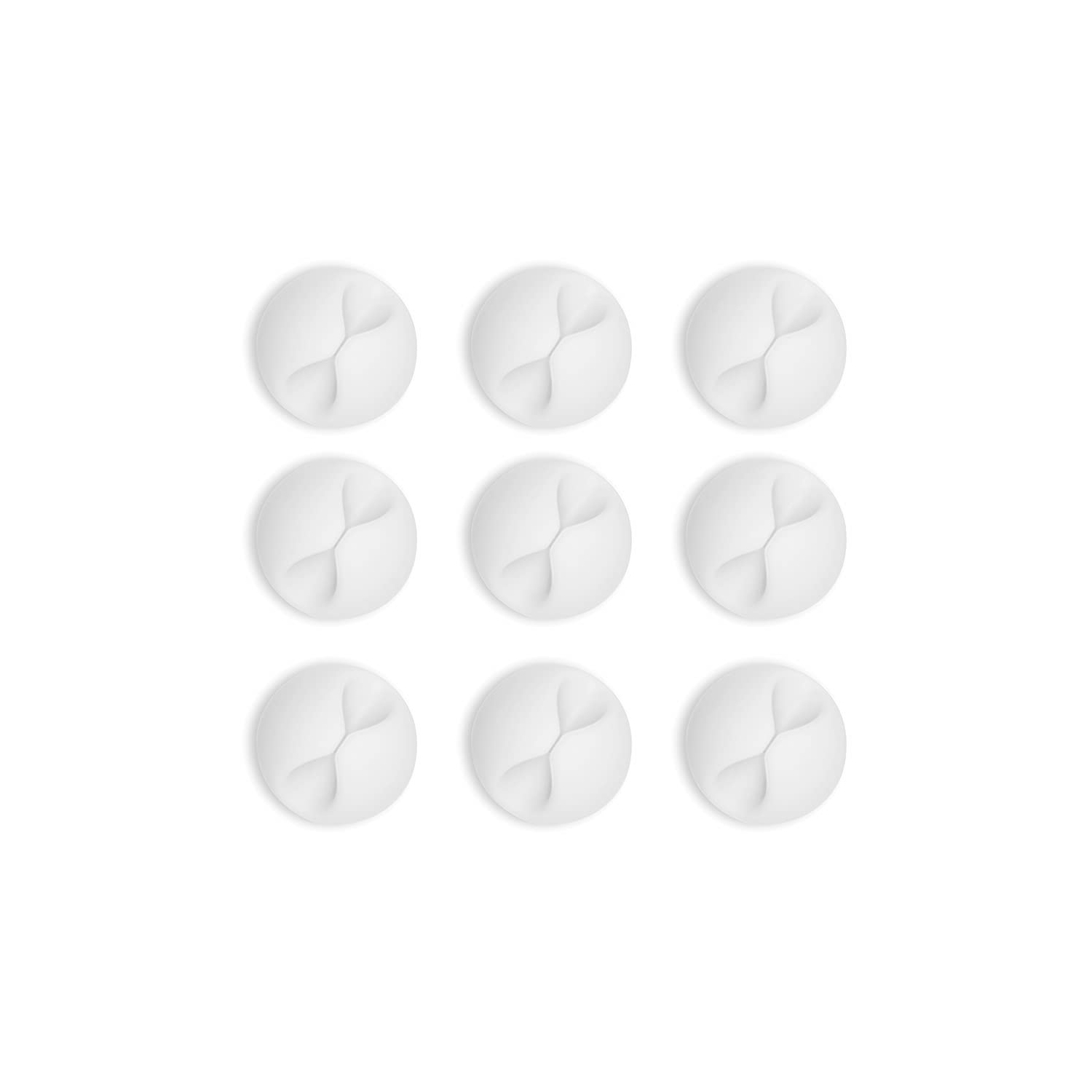 Cable Clips, Phone Cord Holders, Cord Organizer Wire Clips, Cord Holder for Desk, Nightstand, Car and Office, White 9 PCS