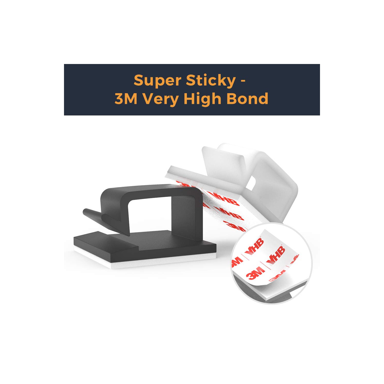 Pinces pour câbles avec adhésif robuste, support pour câbles d’organisation des câbles pour téléviseur PC Sticky Tidy, cordon et fil de rangement -